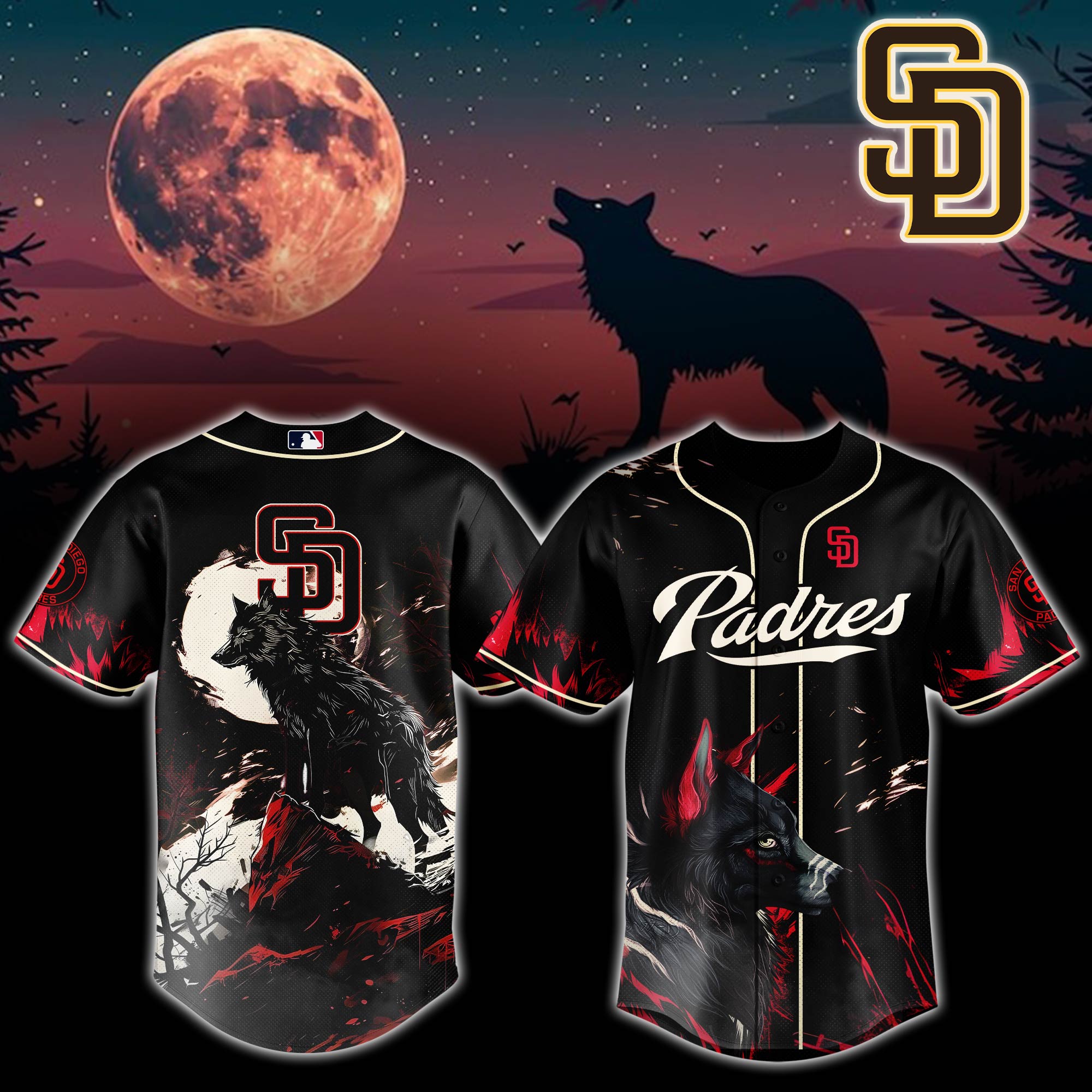 San Diego Padres Mlb X Wolf Custom Baseball Jersey
