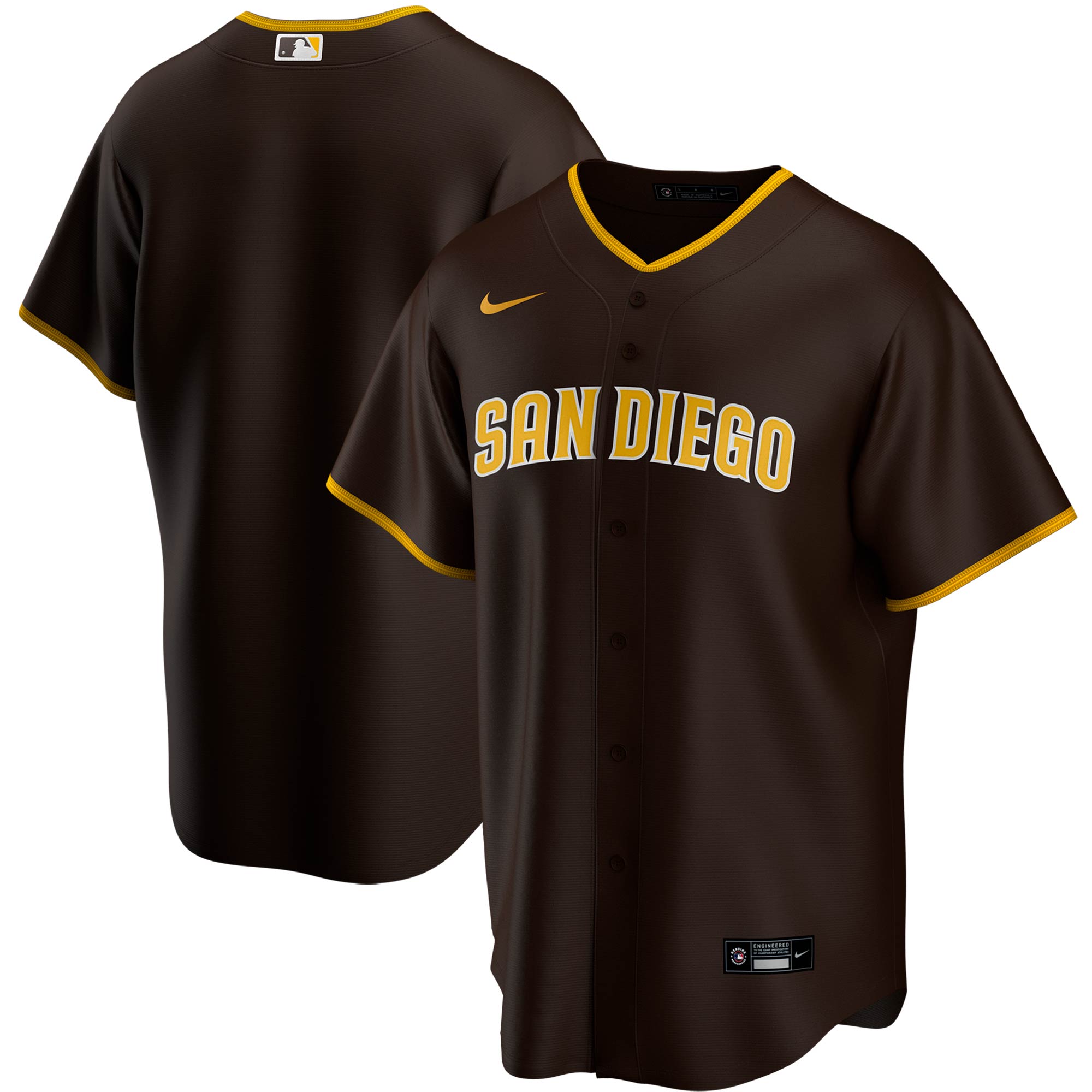 San Diego Padres Road Replica Team Baseball Jersey – Brown