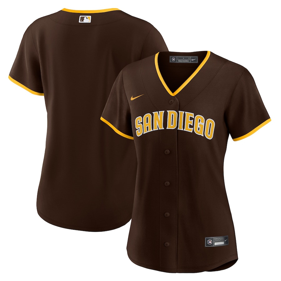 San Diego Padres Road Women Baseball Jersey - Brown 