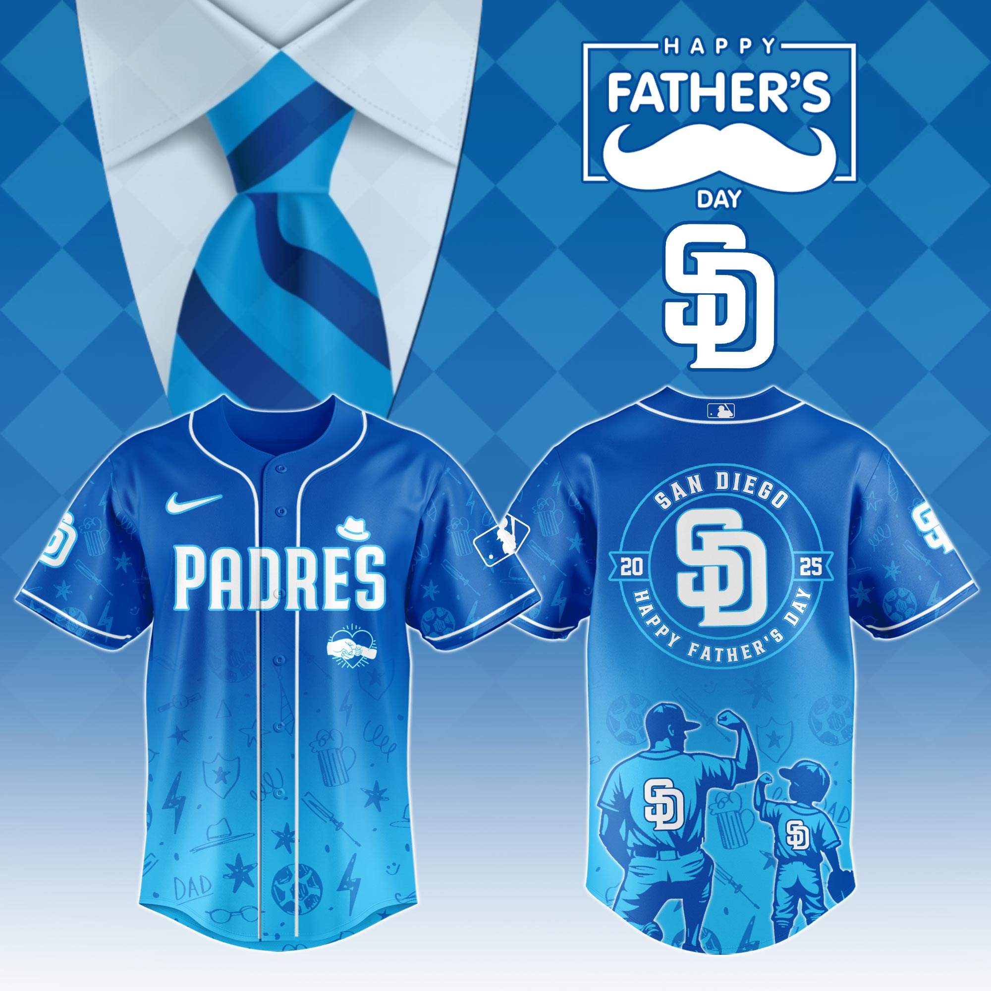 San Diego Padres Special Father’s Day Limited Edition Custom Baseball Jersey