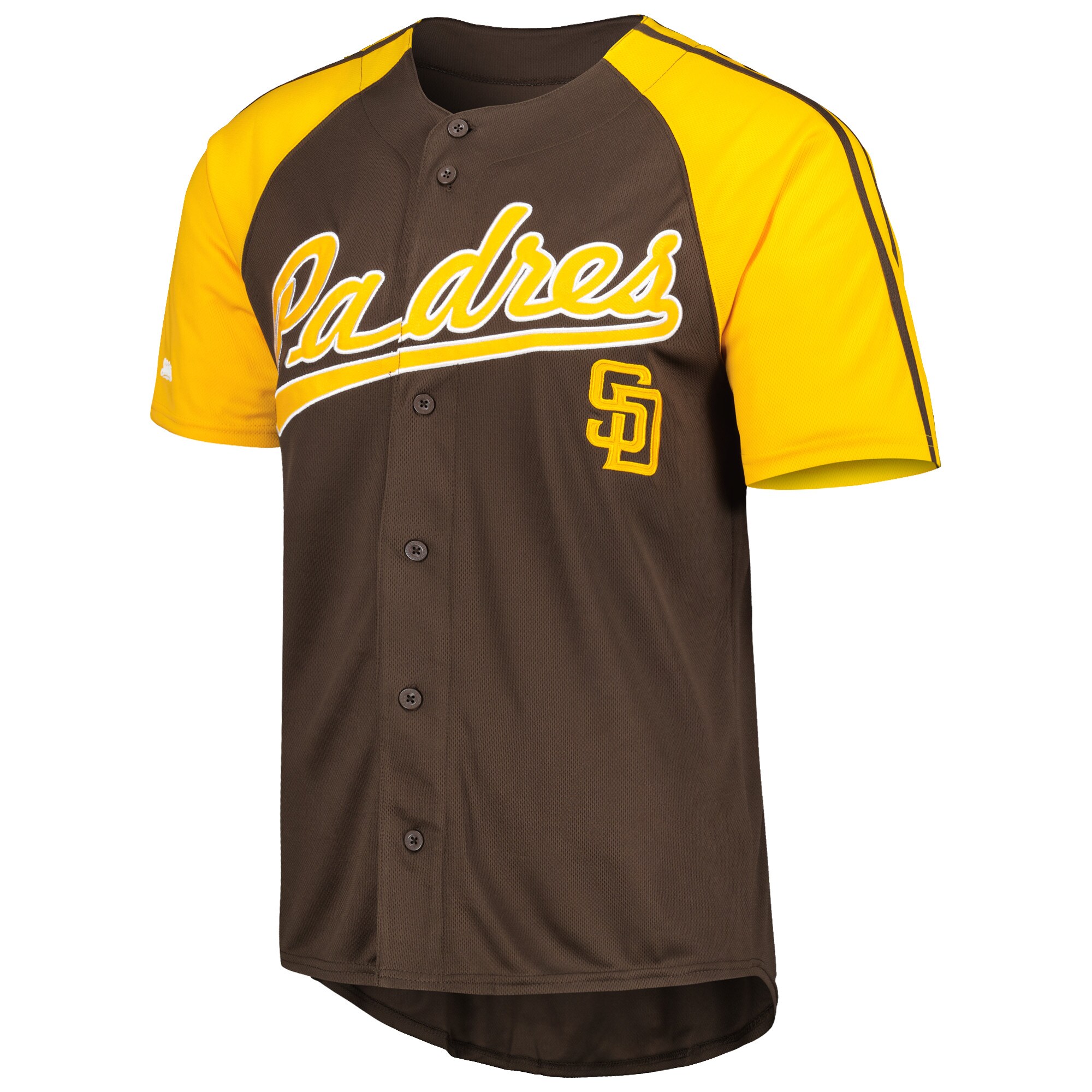 Alternative view of San Diego Padres Stitches Button-down Raglan Fashion Baseball Jersey – Brown