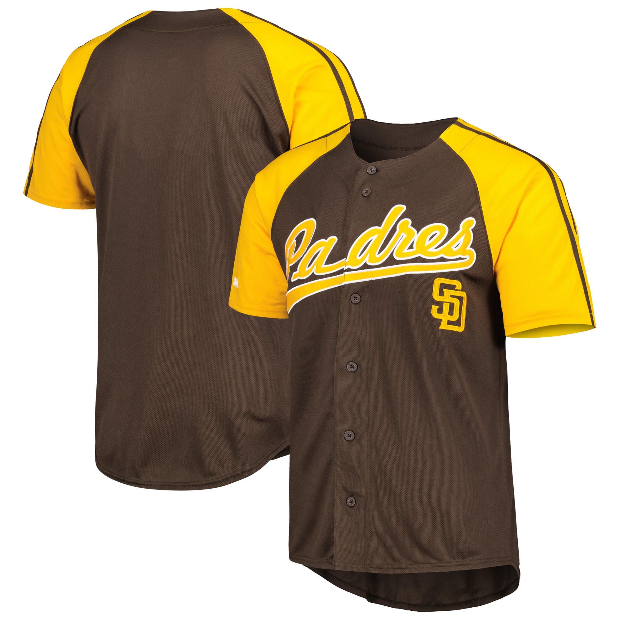 San Diego Padres Stitches Button-down Raglan Fashion Baseball Jersey – Brown