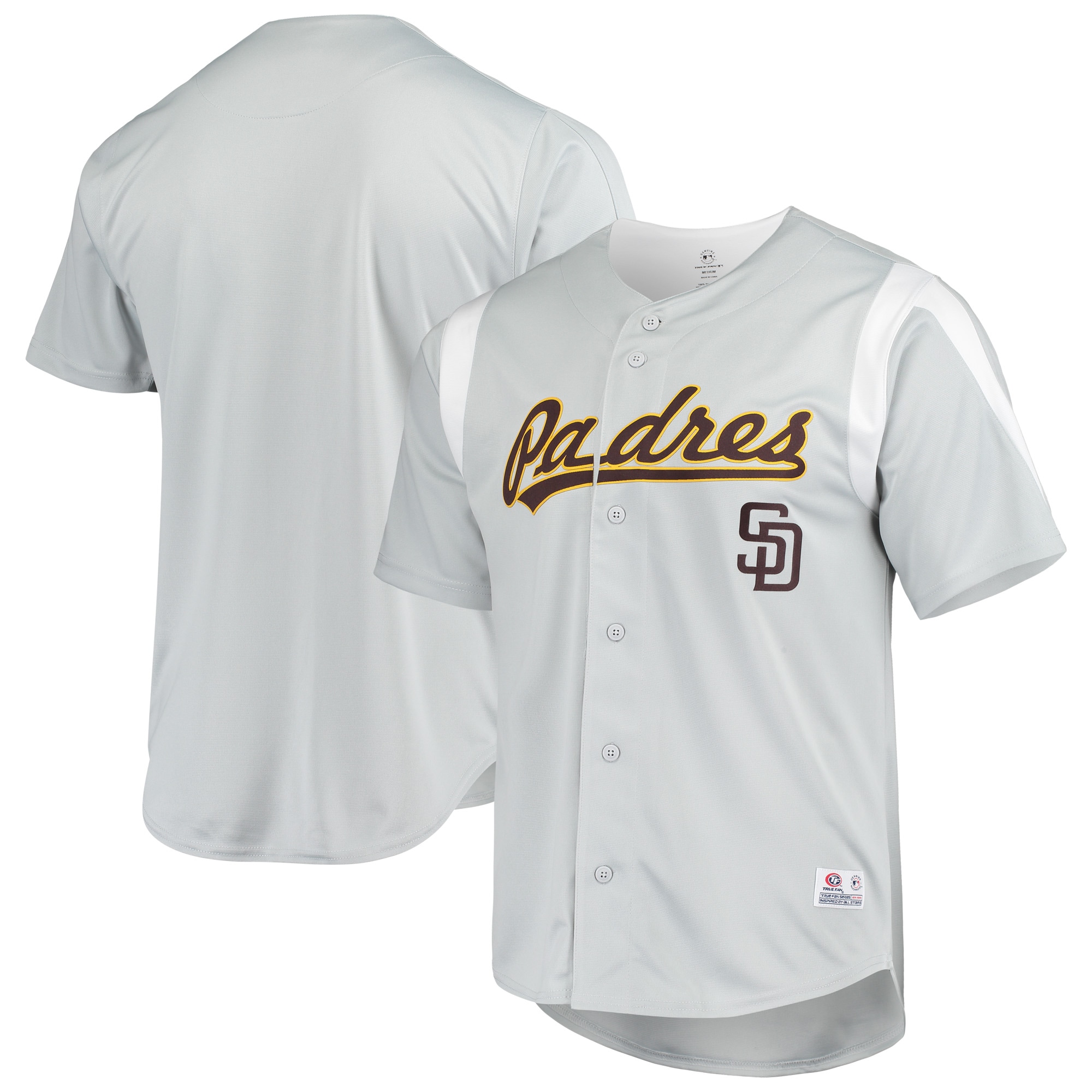 San Diego Padres Stitches Chase Baseball Jersey - Gray