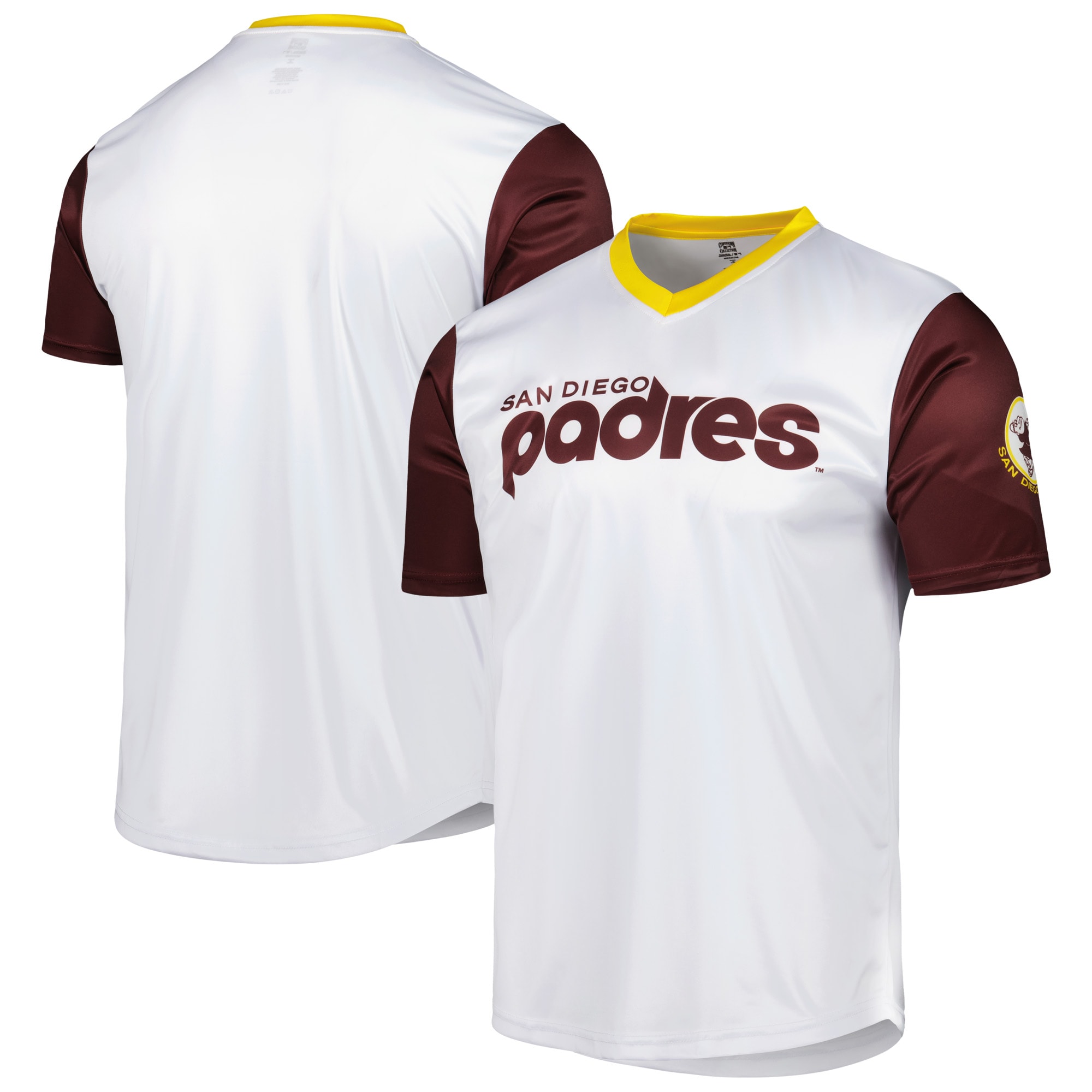 San Diego Padres Stitches Cooperstown Collection Wordmark V-neck Baseball Jersey - White