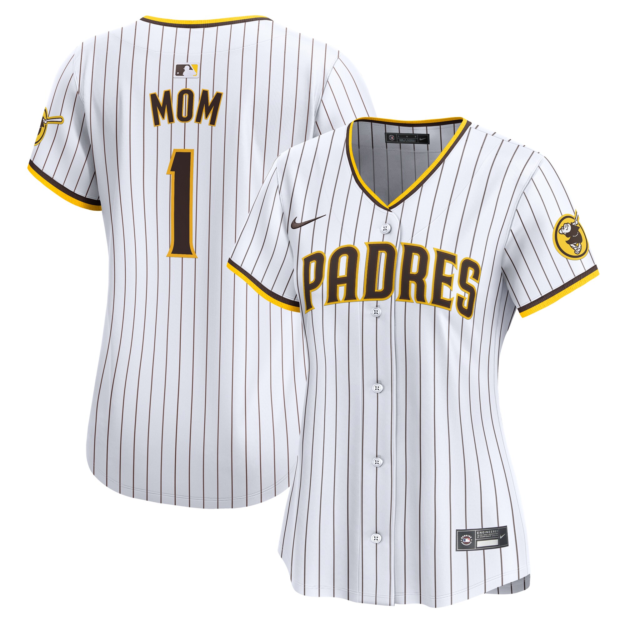 San Diego Padres Women's #1 Mom Home Limited Baseball Jersey - White