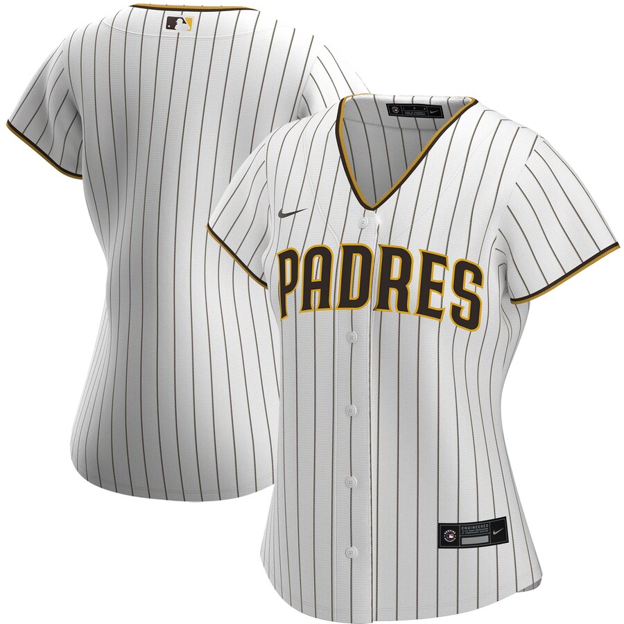 San Diego Padres Women's Home 2020 Replica Team Baseball Jersey ÃƒÂ¢Ã¢â€šÂ¬Ã¢â‚¬Å“ White Brown