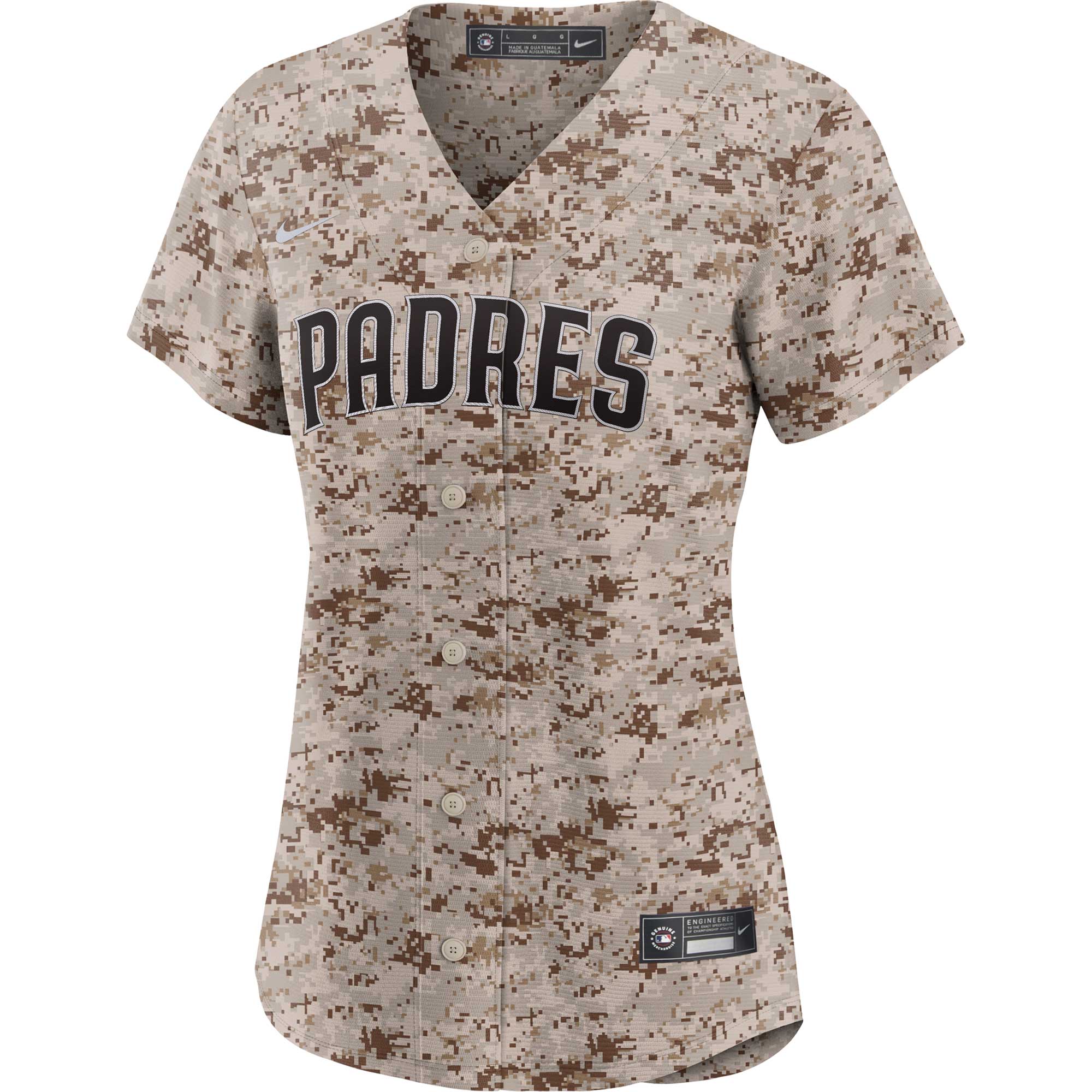 Alternative view of San Diego Padres Women’s Usmc Alternate Replica Team Baseball Jersey – Camo