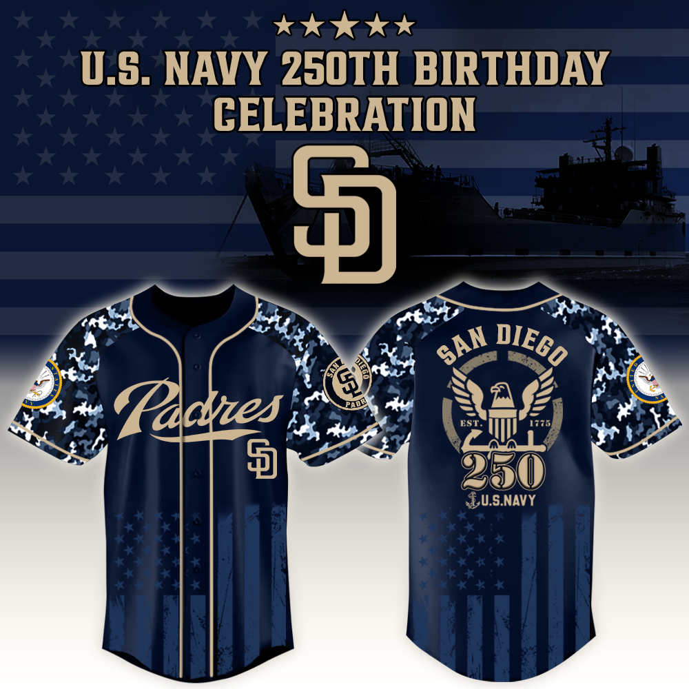 San Diego Padres X Mlb Honoring 250 Years Of The U.s. Navy – Mlb Custom Baseball Jersey