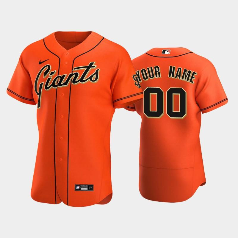 San Francisco Giants 00 Custom Alternate Baseball Jersey Orange Baseball Jersey 