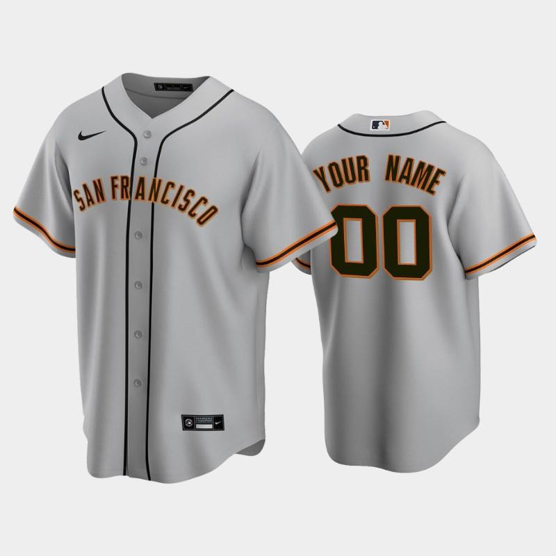 San Francisco Giants 00 Custom Gray Road Baseball Jersey Baseball Jersey 