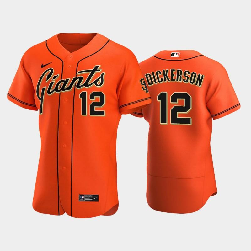 San Francisco Giants 12 Alex Dickerson Alternate Baseball Jersey Orange Baseball Jersey 