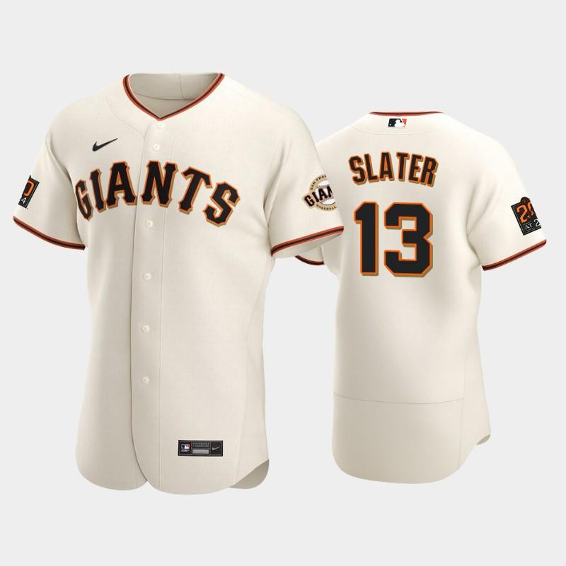 San Francisco Giants 13 Austin Slater Cream Home Baseball Jersey Baseball Jersey 