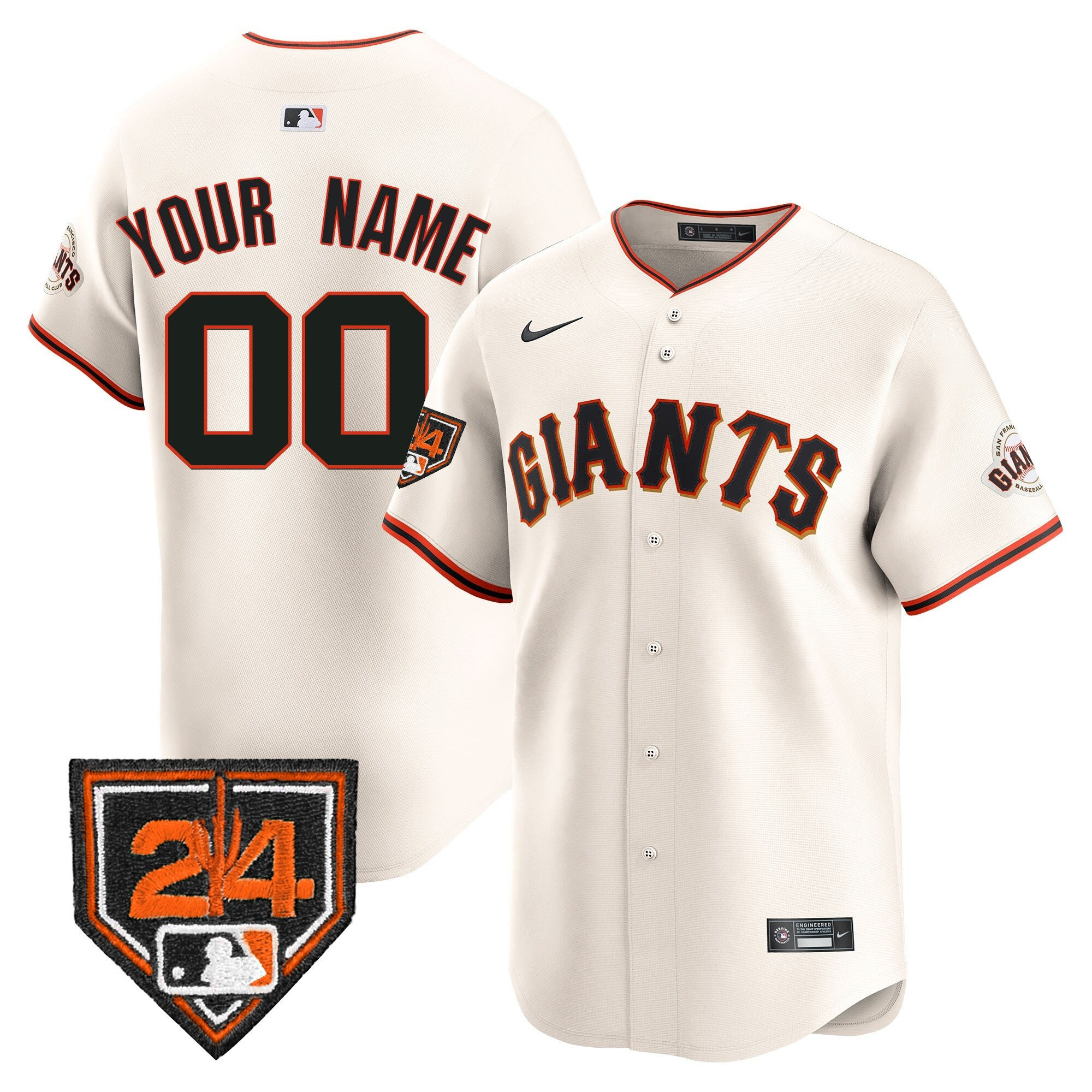 San Francisco Giants 2024 Spring Training Patch Custom Men Baseball Jersey - Cream 