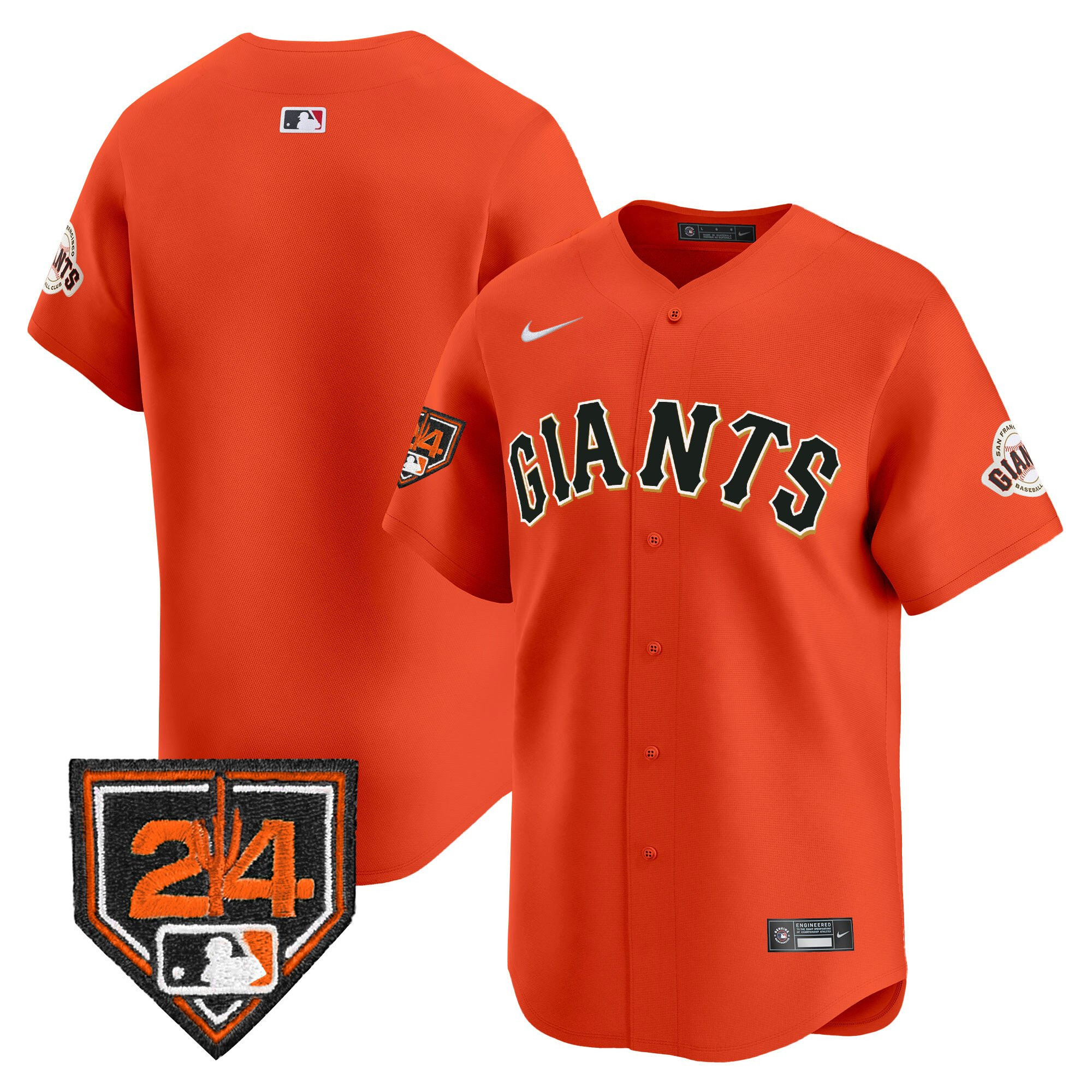San Francisco Giants 2024 Spring Training Patch Men Baseball Jersey - Orange 