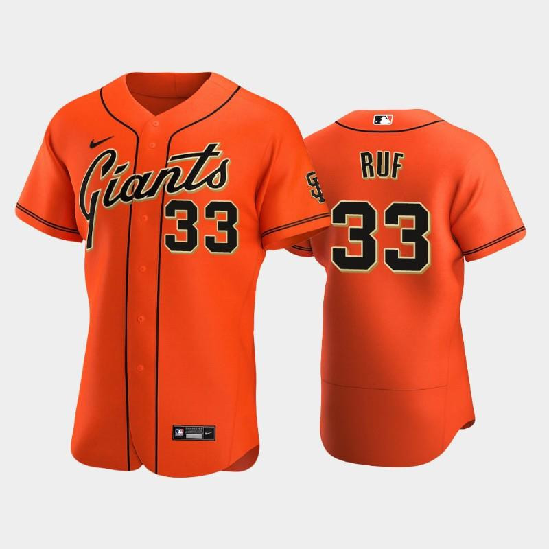 San Francisco Giants 33 Darin Ruf Alternate Baseball Jersey Orange Baseball Jersey 