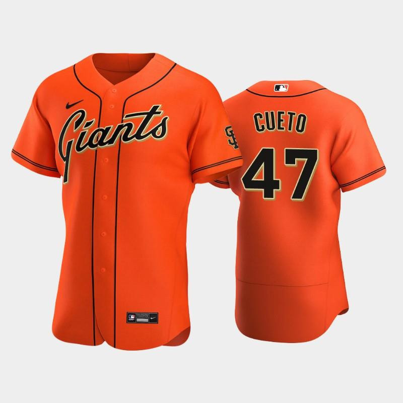 San Francisco Giants 47 Johnny Cueto Alternate Baseball Jersey Orange Baseball Jersey 
