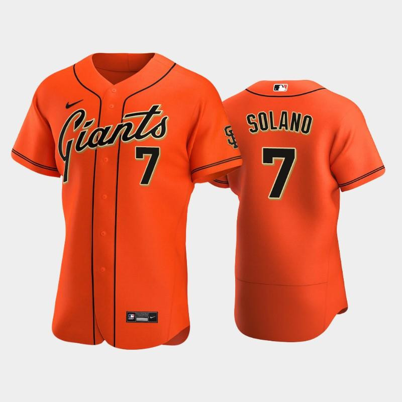 San Francisco Giants 7 Donovan Solano Alternate Baseball Jersey Orange Baseball Jersey 