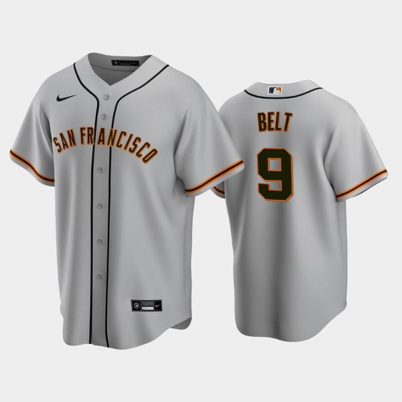 San Francisco Giants 9 Brandon Belt Gray Road Baseball Jersey Baseball Jersey 