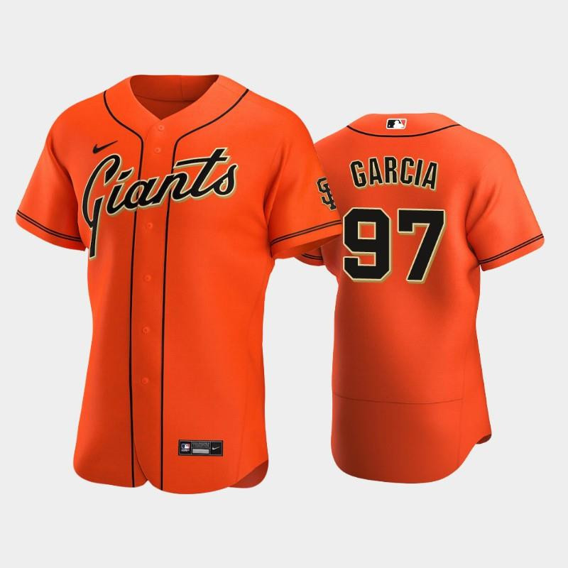 San Francisco Giants 97 Jarlin Garcia Alternate Baseball Jersey Orange Baseball Jersey 
