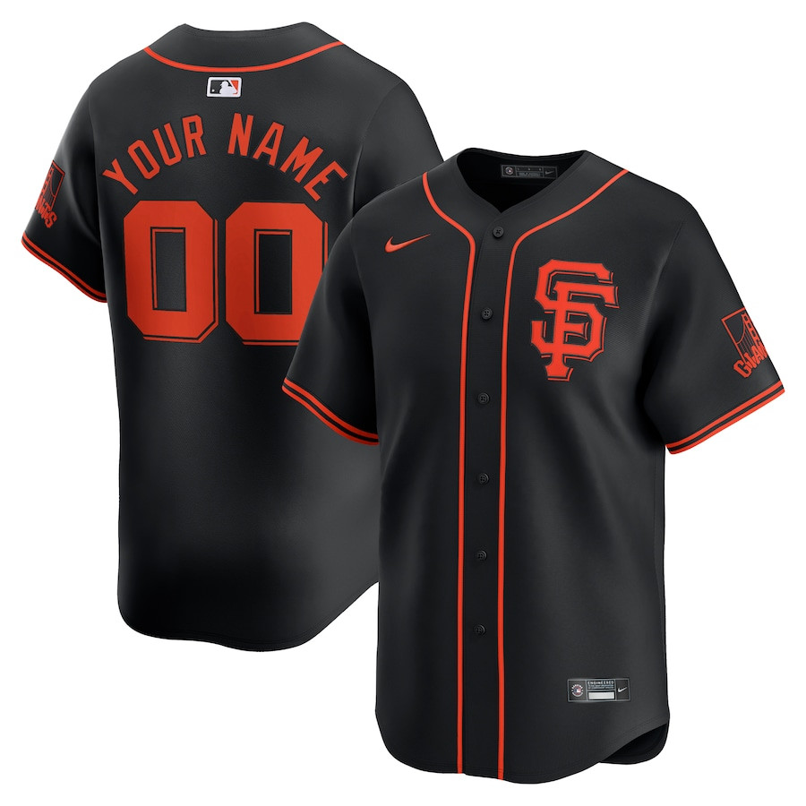 San Francisco Giants Alternate Limited Custom Men Baseball Jersey - Black 