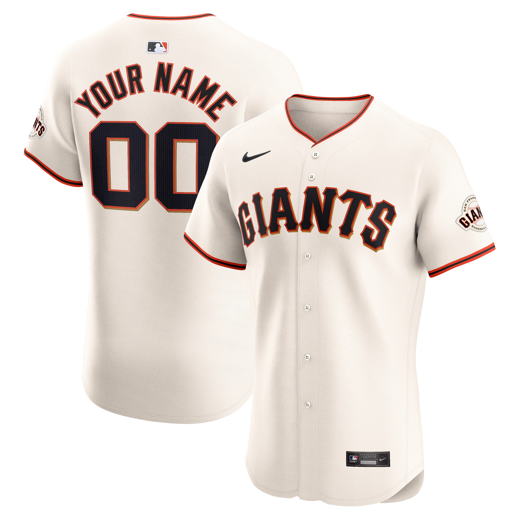 San Francisco Giants Home Elite Custom Baseball Jersey - Cream