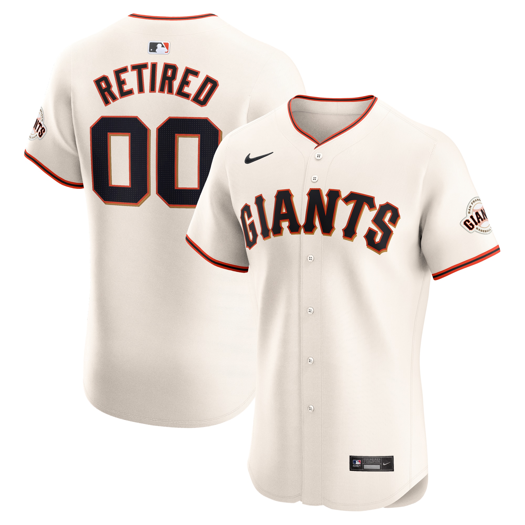 San Francisco Giants Home Elite Pick-a-player Retired Roster Baseball Jersey - Cream