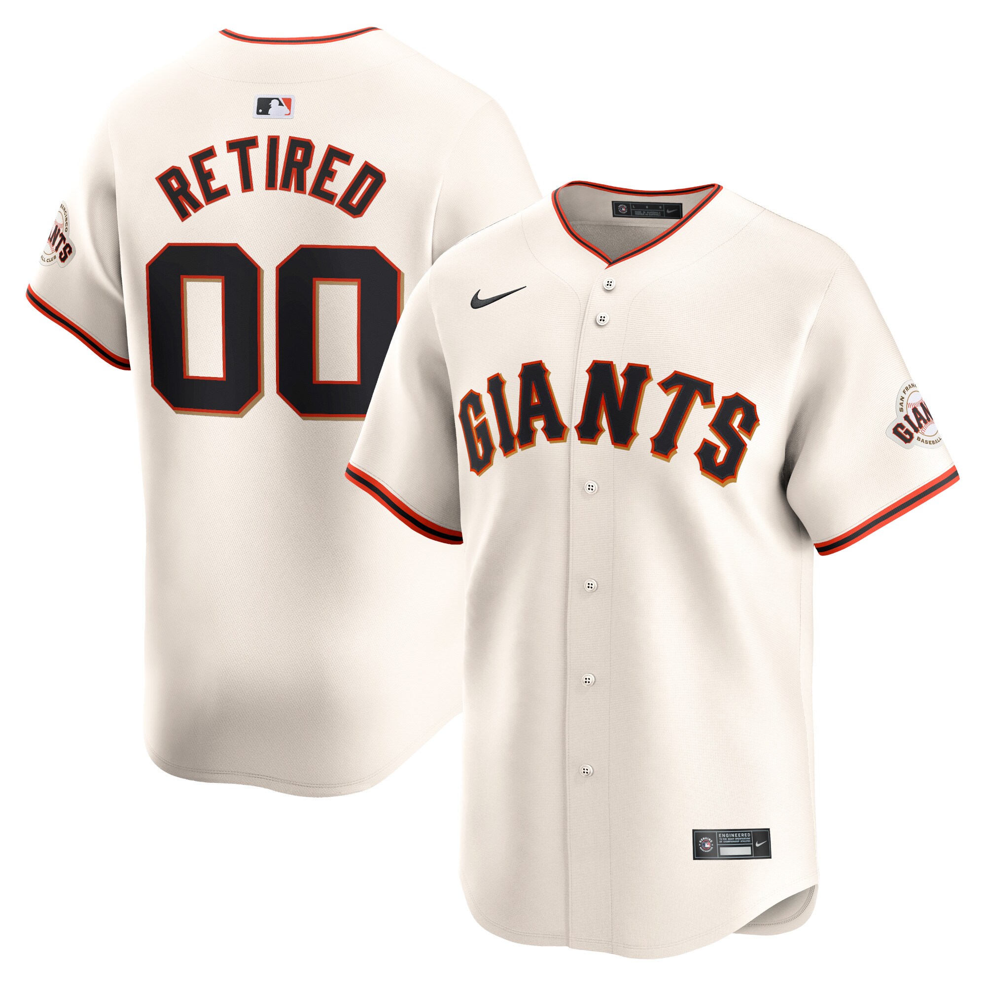 San Francisco Giants Home Limited Pick-a-player Retired Roster Baseball Jersey - Cream
