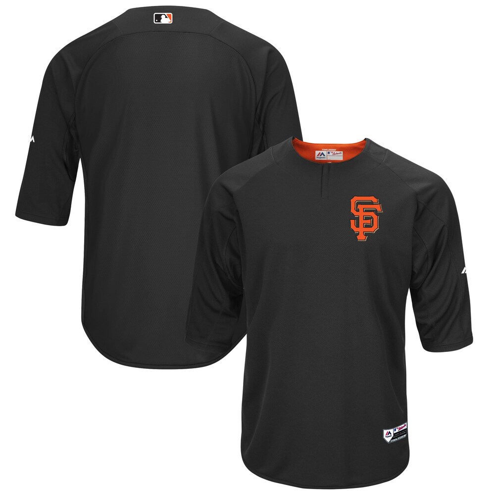 San Francisco Giants Majestic Collection On-field 3/4-sleeve Batting Practice Jersey - Black