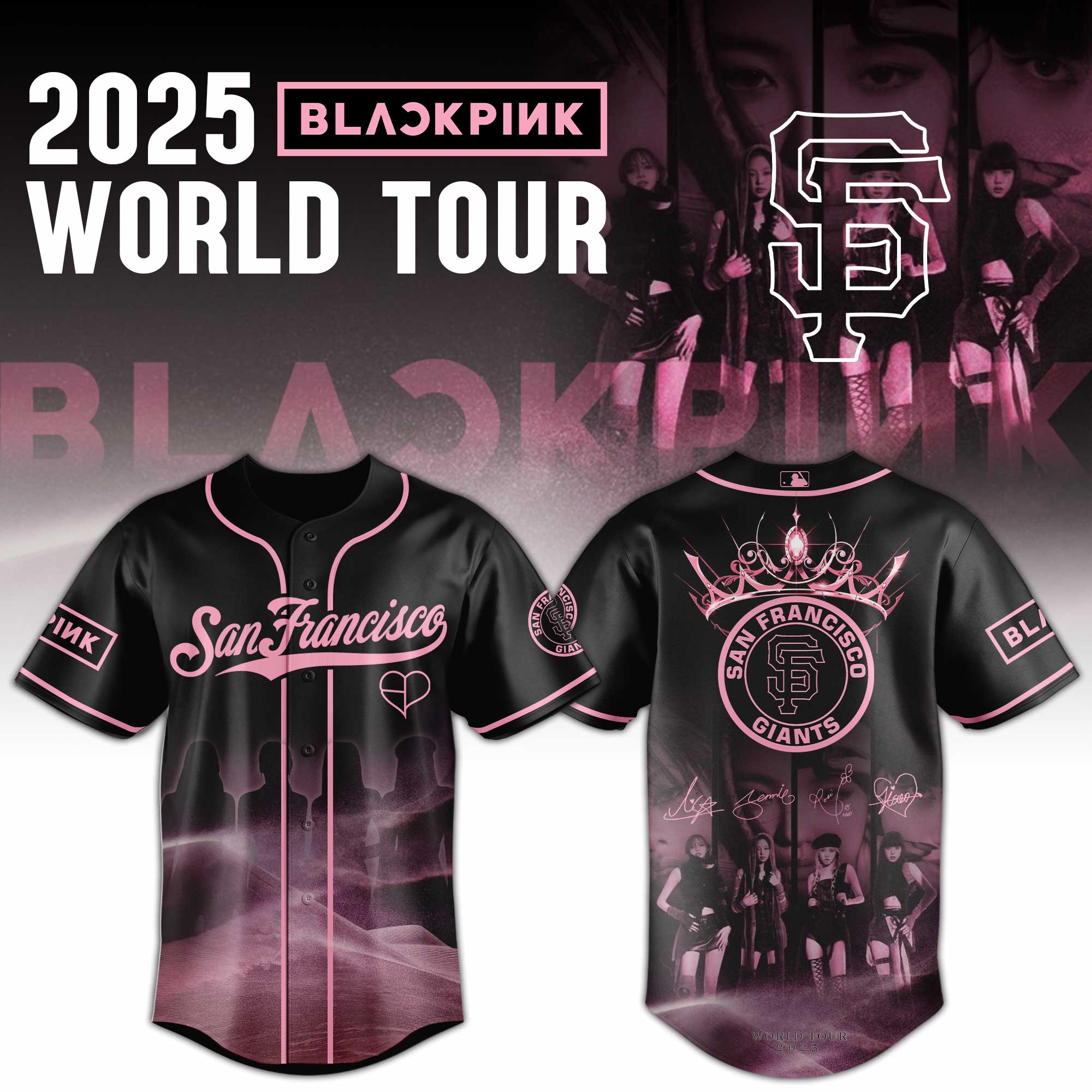 San Francisco Giants Mlb X Blackpink 2025 World Tour Custom Baseball Jersey