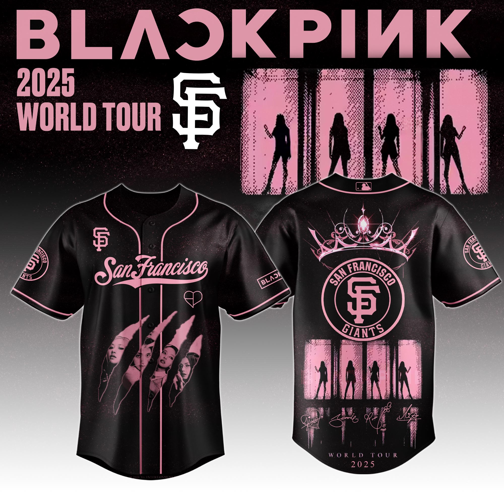 San Francisco Giants Mlb X Blackpink All Star Custom Baseball Jersey