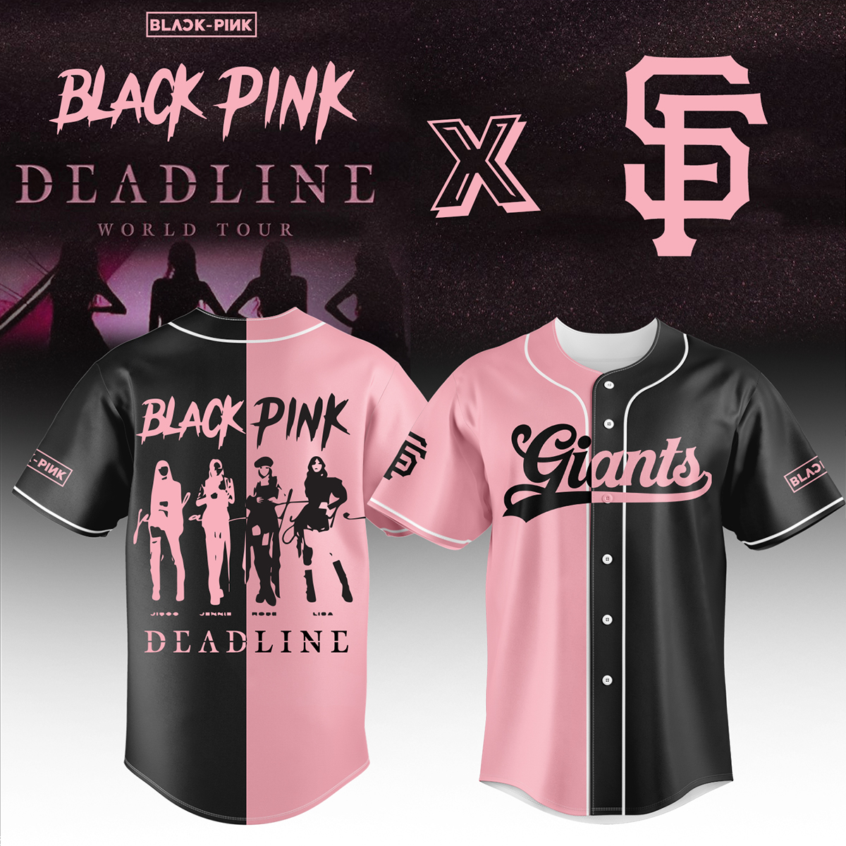 San Francisco Giants Mlb X Blackpink Custom Baseball Jersey