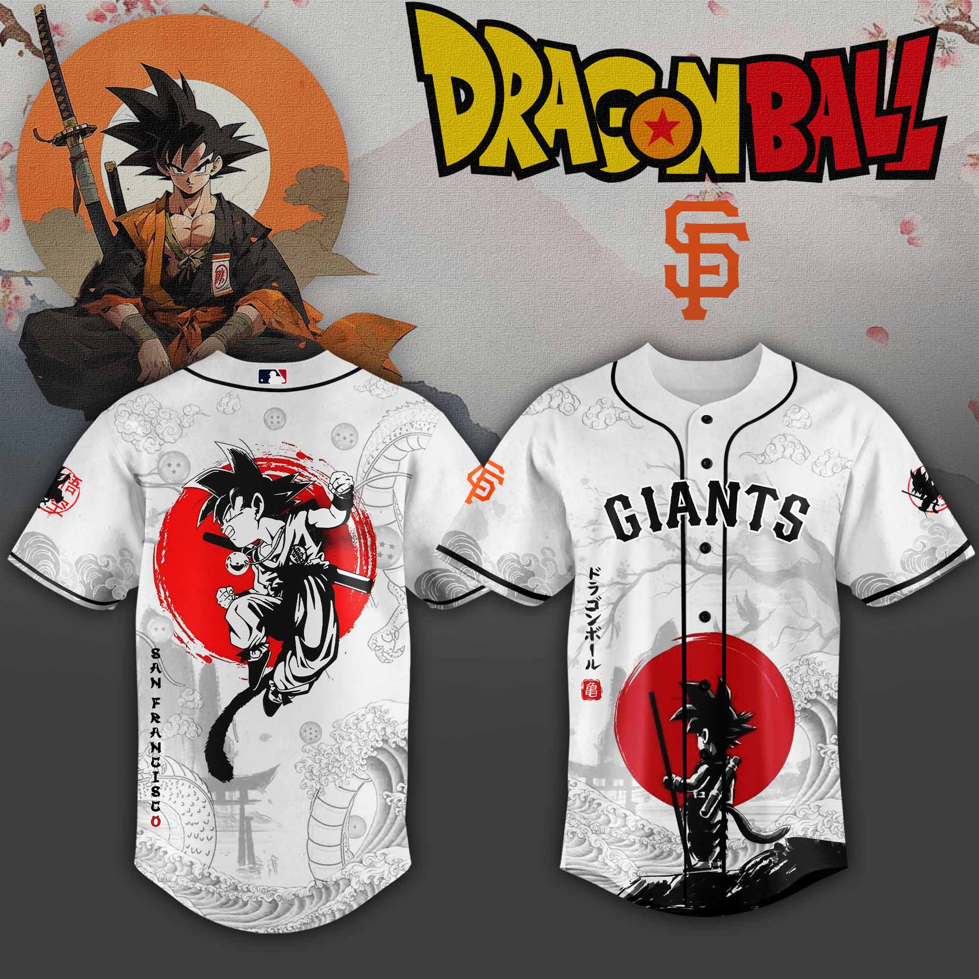 San Francisco Giants Mlb X Dragon Ball Super Saiyan Custom Baseball Jersey Collection