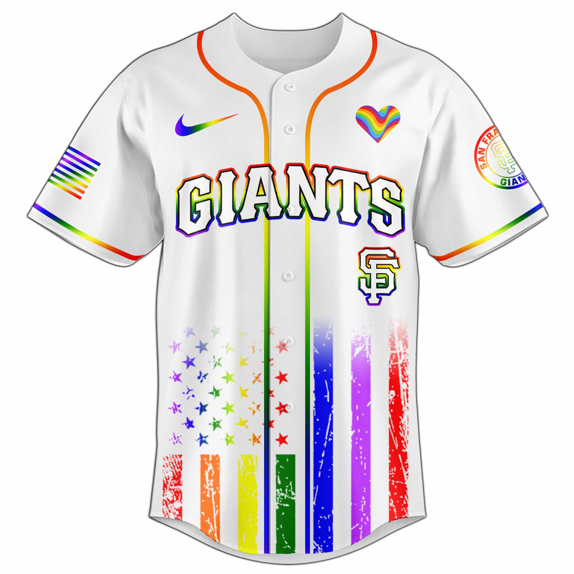 Alternative view of San Francisco Giants Mlb X Happy Pride Month Limited Edition Custom Baseball Jersey 2025