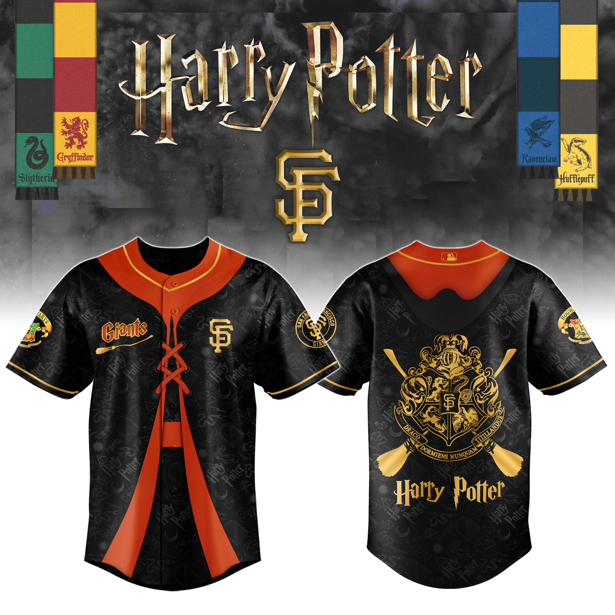 San Francisco Giants Mlb X Harry Potter Night Custom Baseball Jersey