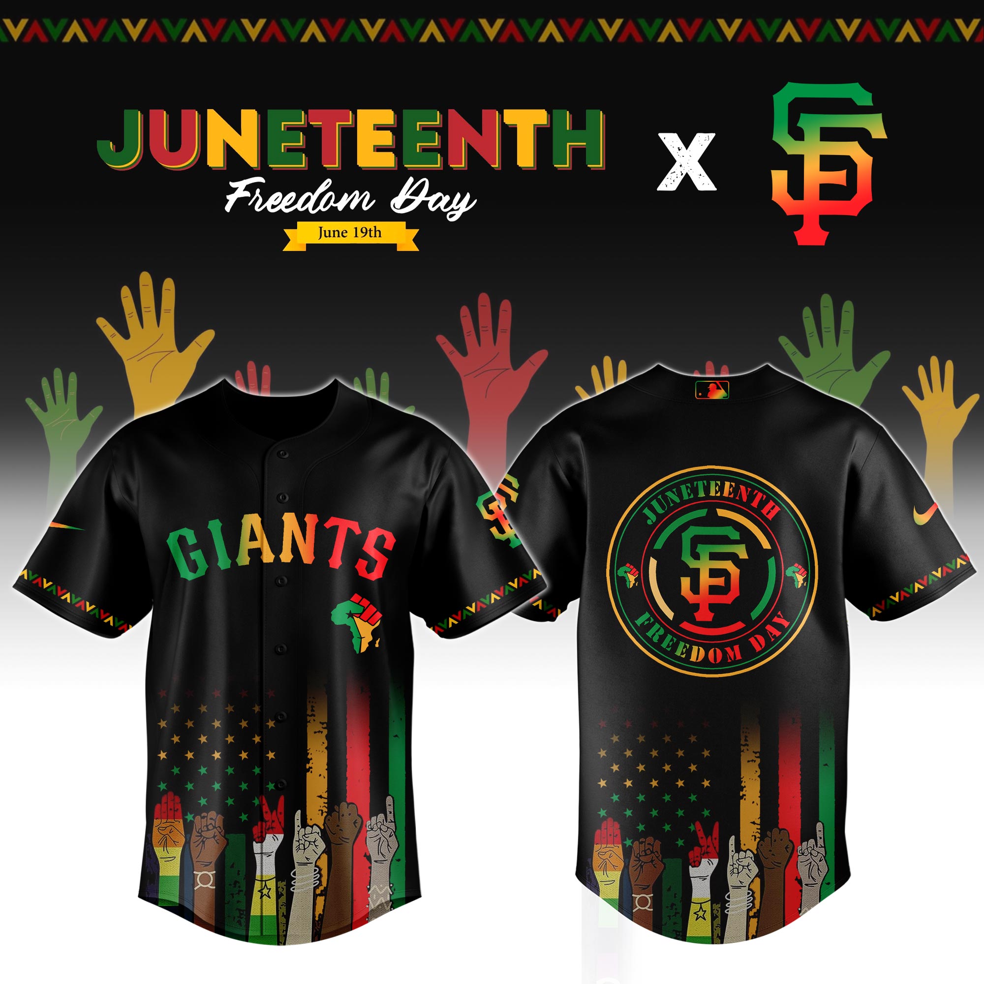 San Francisco Giants Mlb X Juneteenth Custom Baseball Jersey 2025