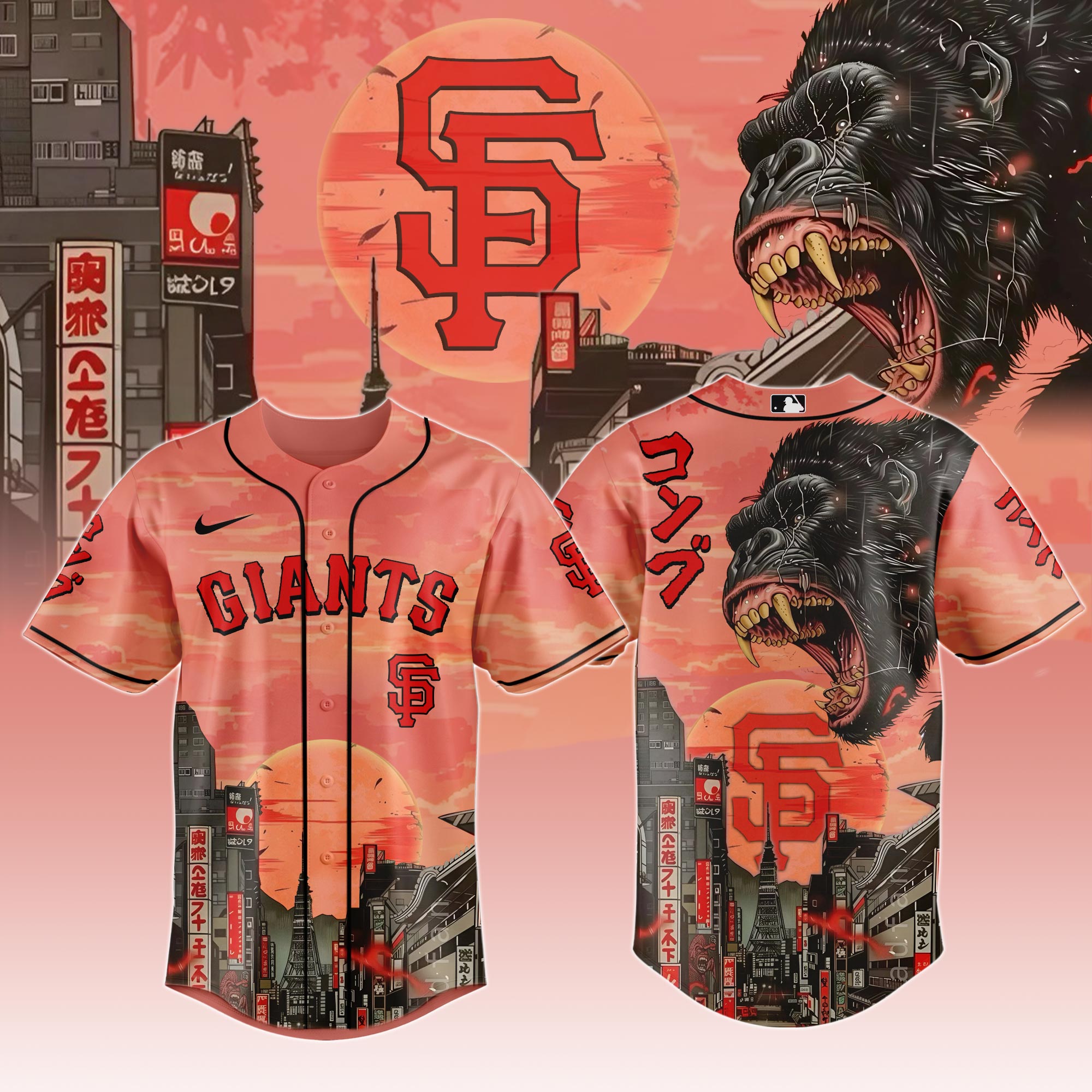San Francisco Giants Mlb X Kong Collection 1 Custom Baseball Jersey