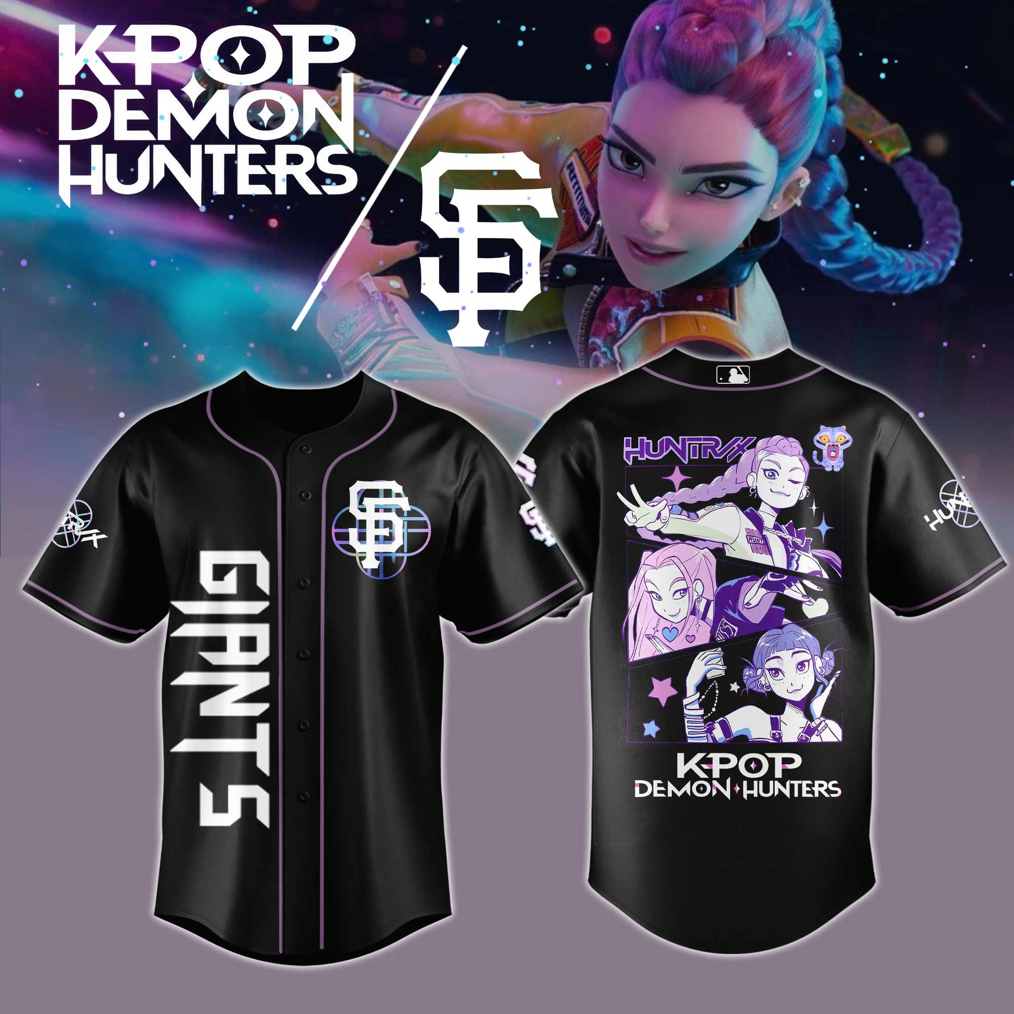 San Francisco Giants Mlb X Kpop Demon Hunters Custom Baseball Jersey