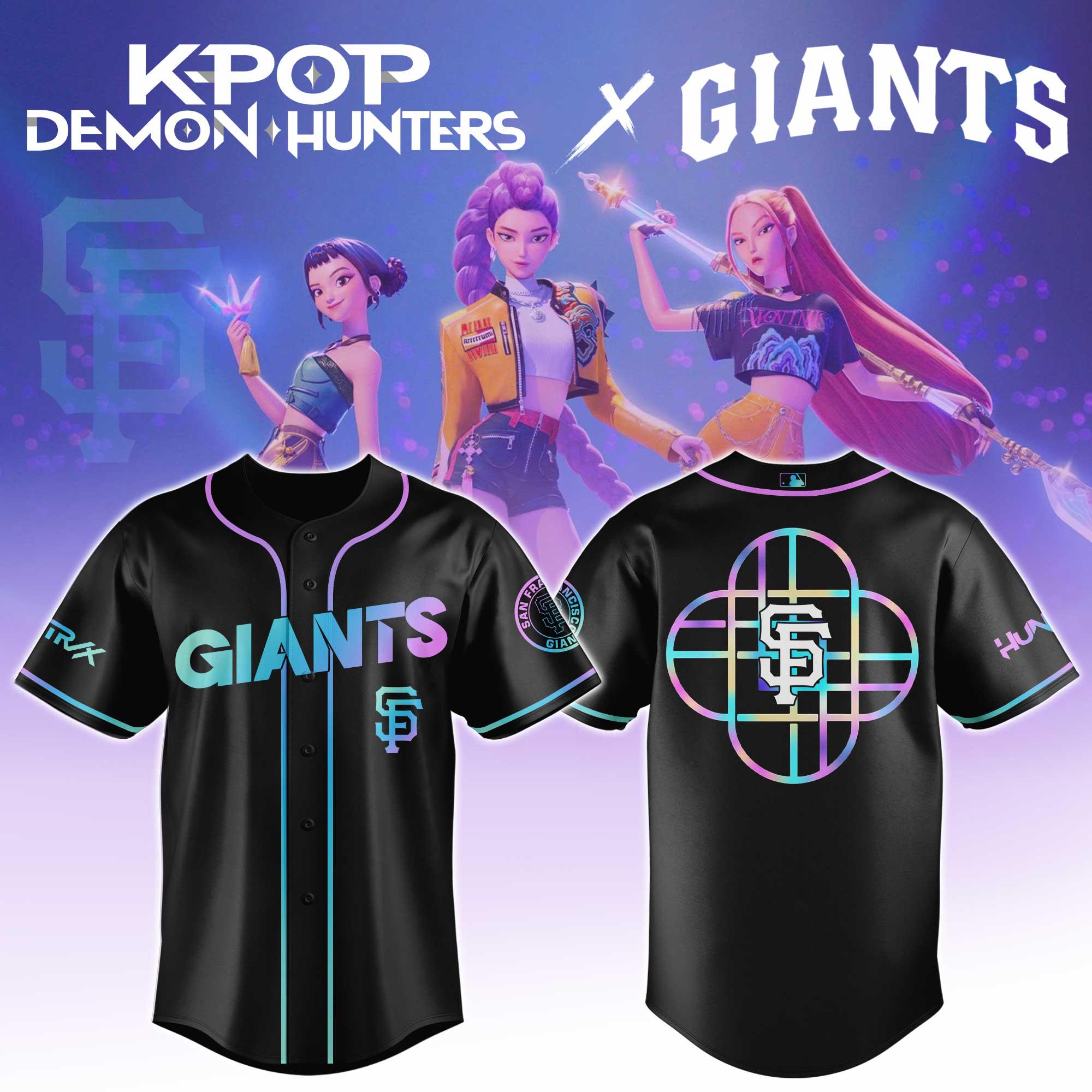 San Francisco Giants Mlb X Kpop Demon Hunters Huntrx Custom Baseball Jersey