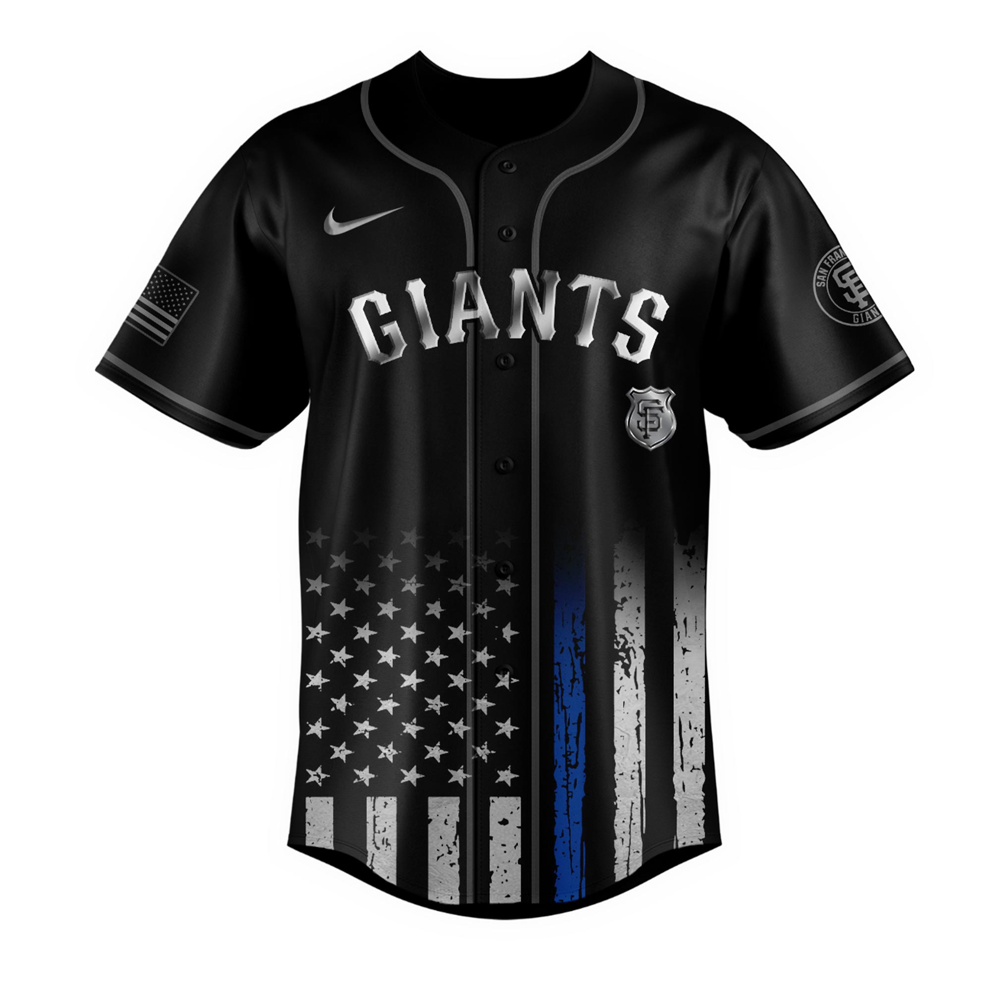 Alternative view of San Francisco Giants Mlb X Law Enforcement Night Edition Custom Baseball Jersey 2025