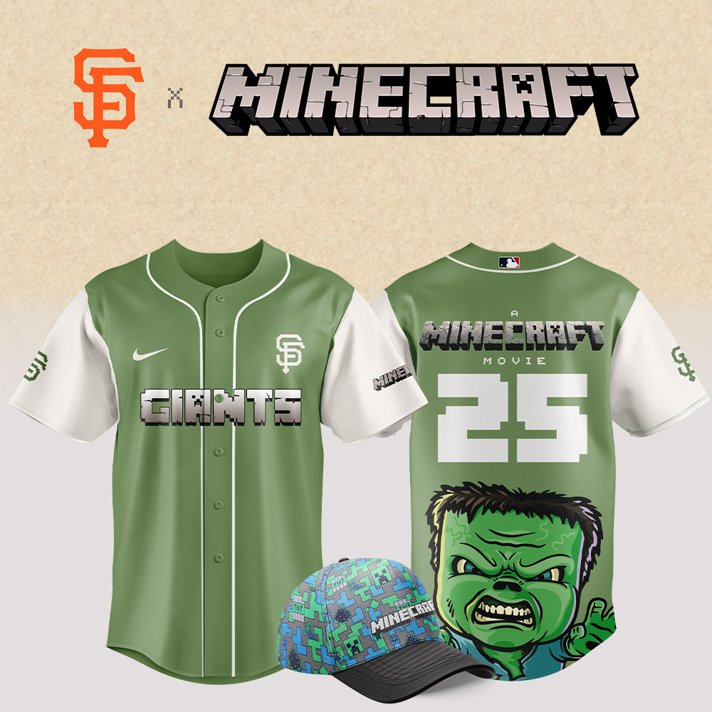 San Francisco Giants Mlb X Minecraft Movie Custom Baseball Jersey