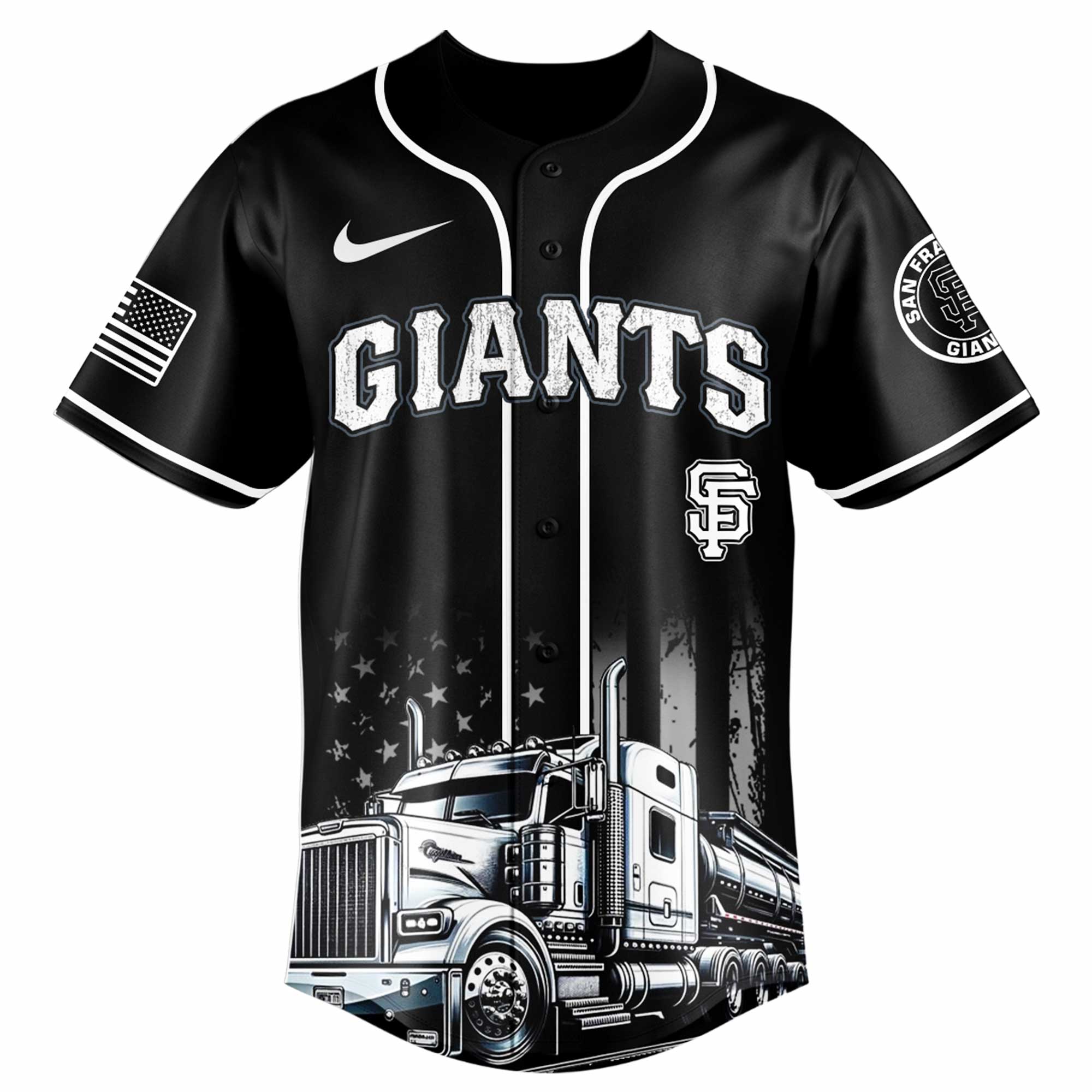 Alternative view of San Francisco Giants Mlb X Nation Truck Driver Appreciation Week Limited Edition Custom Baseball Jersey 2025