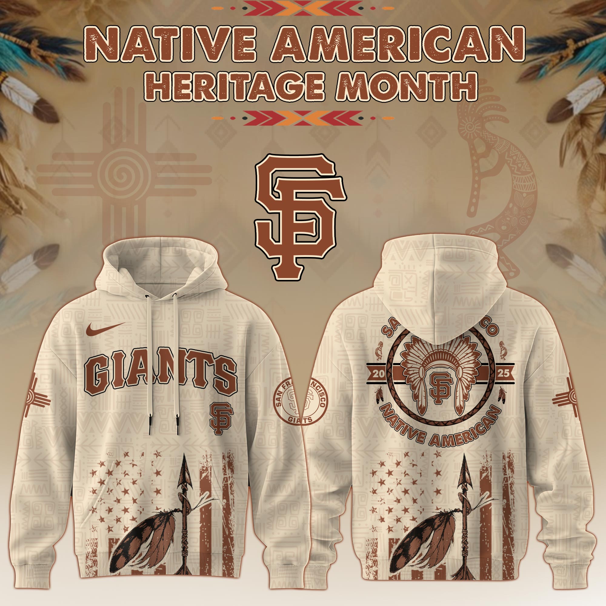 San Francisco Giants Mlb X Native American Heritage Month Mlb Collaboration Custom Hoodie