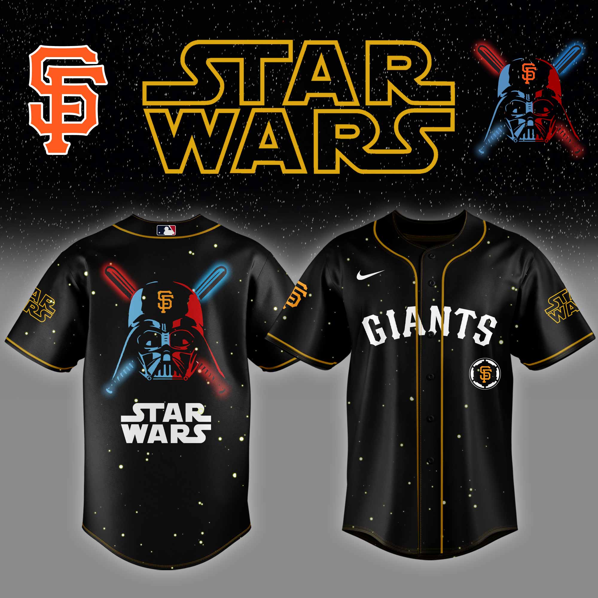 San Francisco Giants Mlb X Starwars Custom Baseball Jersey