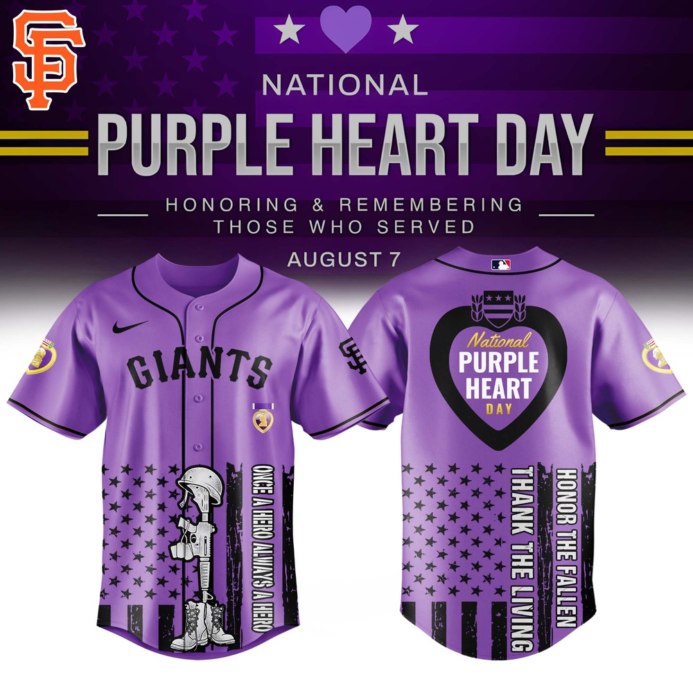 San Francisco Giants Mlb X Usa Purple Heart Day Custom Baseball Jersey