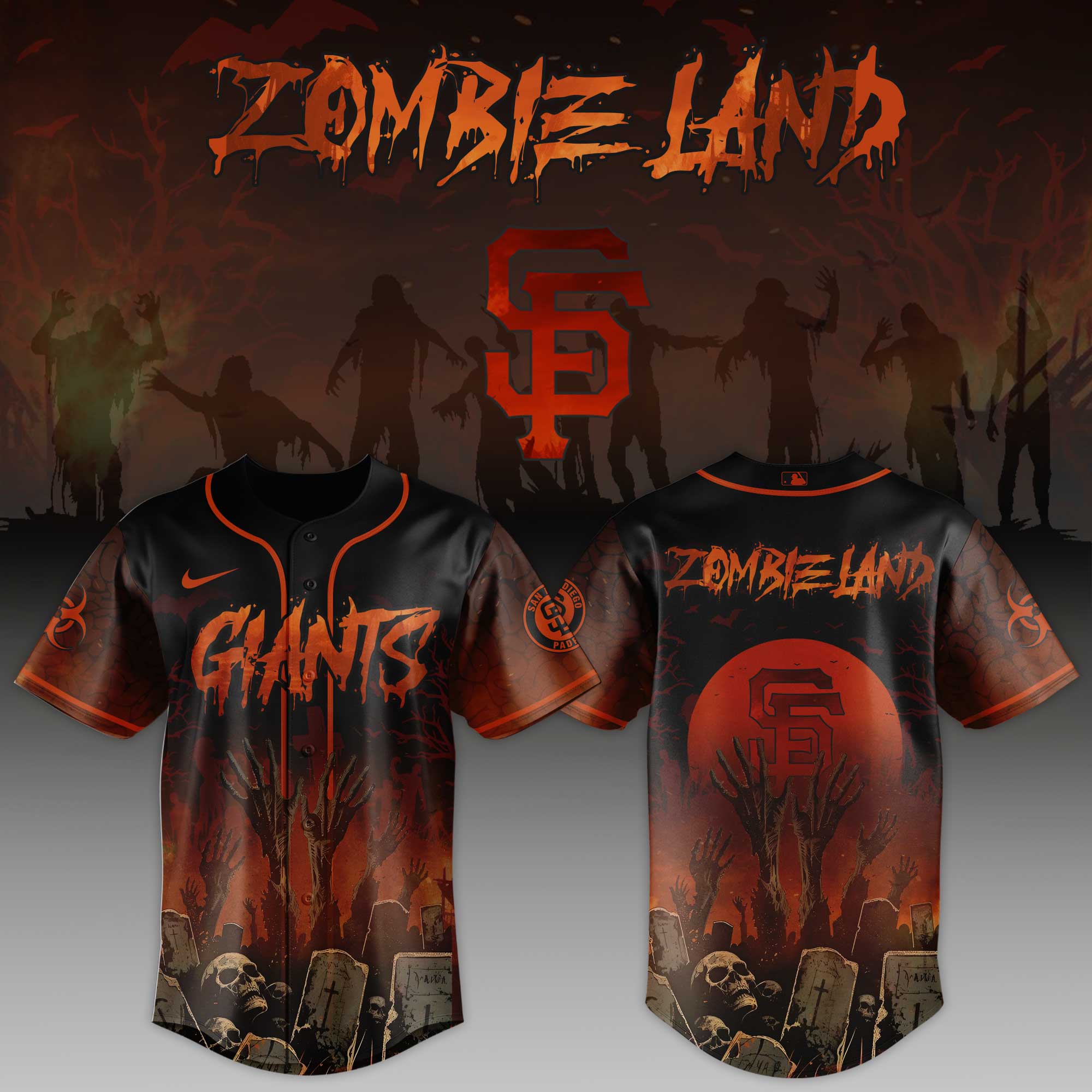 San Francisco Giants Mlb X Zombieland Custom Baseball Jersey