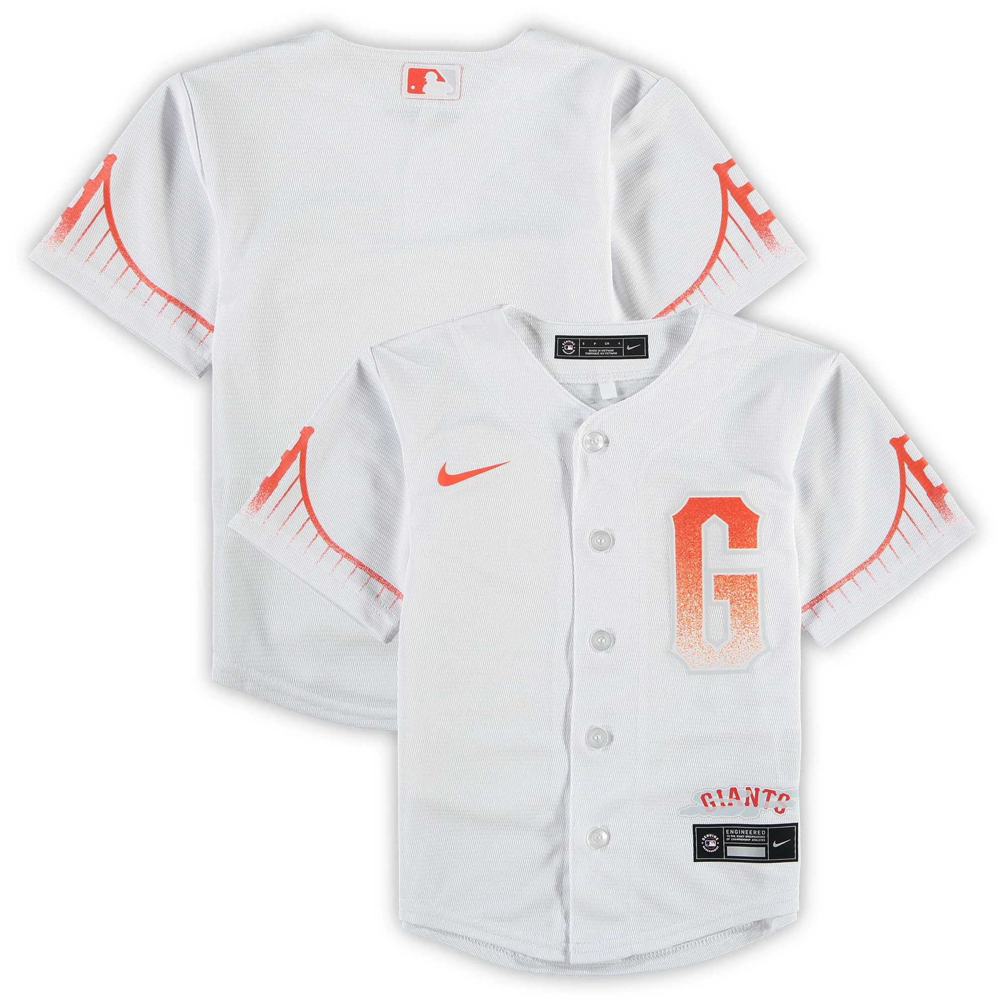 San Francisco Giants Preschool Mlb City Connect Replica Team Baseball Jersey - White
