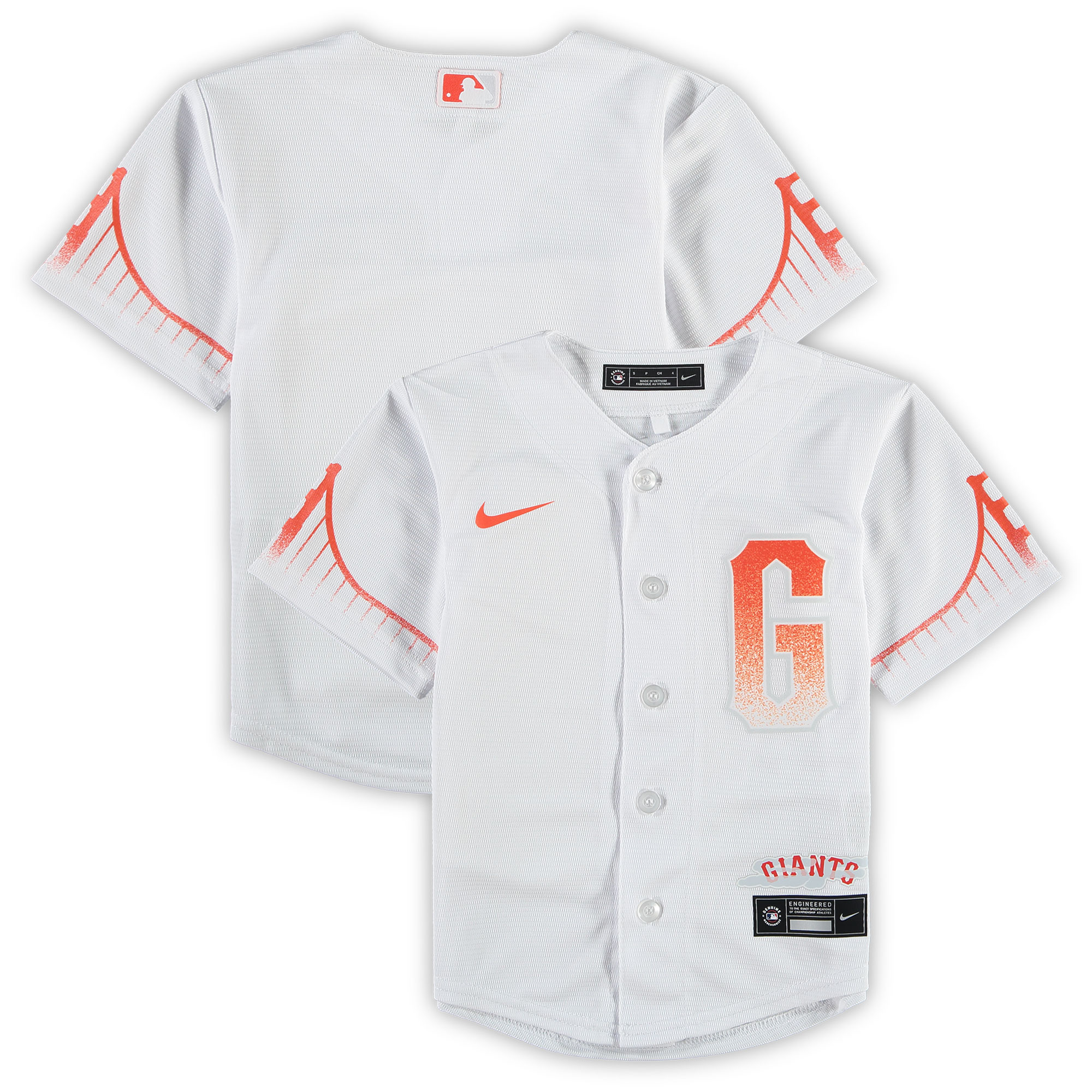 Alternative view of San Francisco Giants Preschool Mlb City Connect Replica Team Baseball Jersey - White
