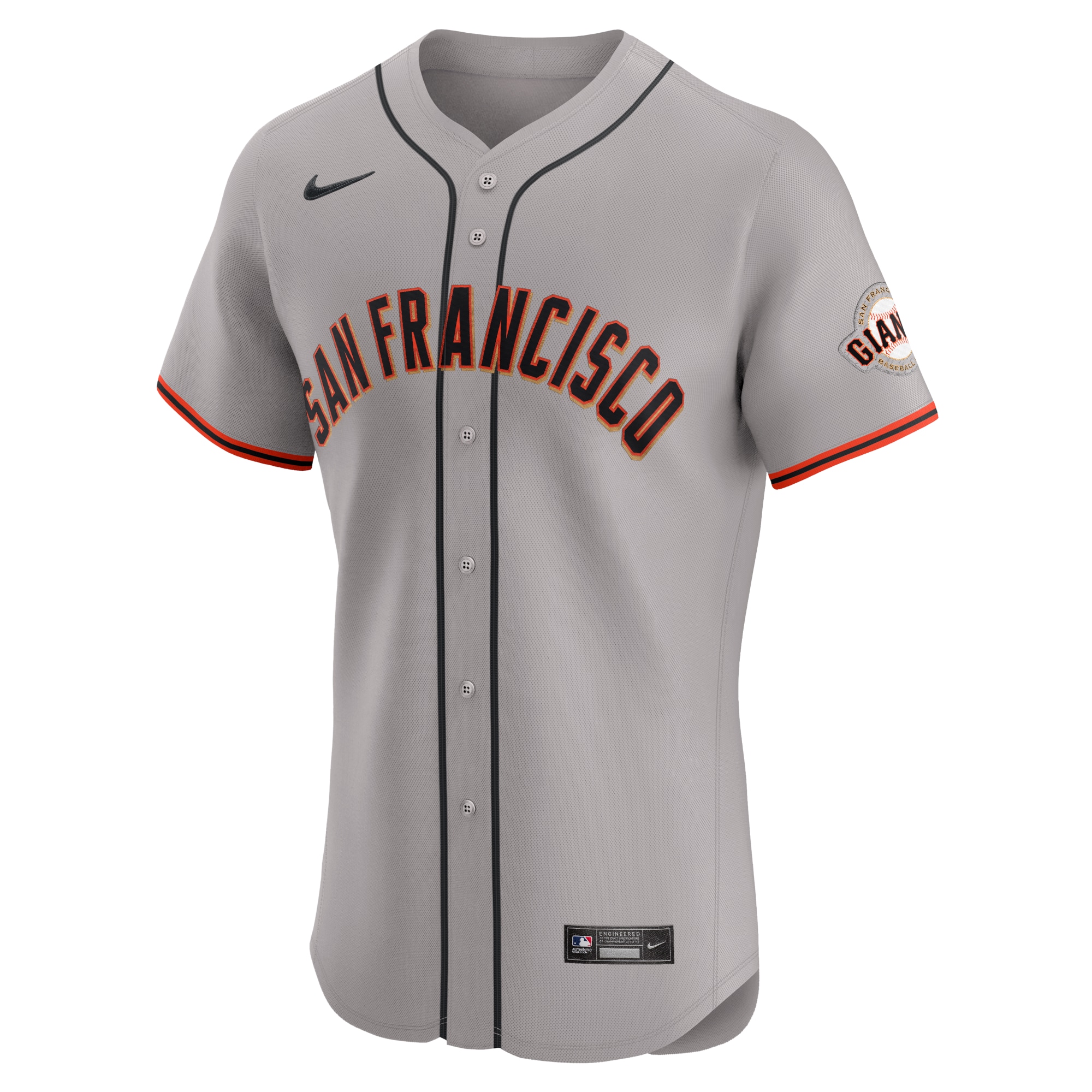 Alternative view of San Francisco Giants Road Vapor Premier Elite Patch Baseball Jersey - Gray