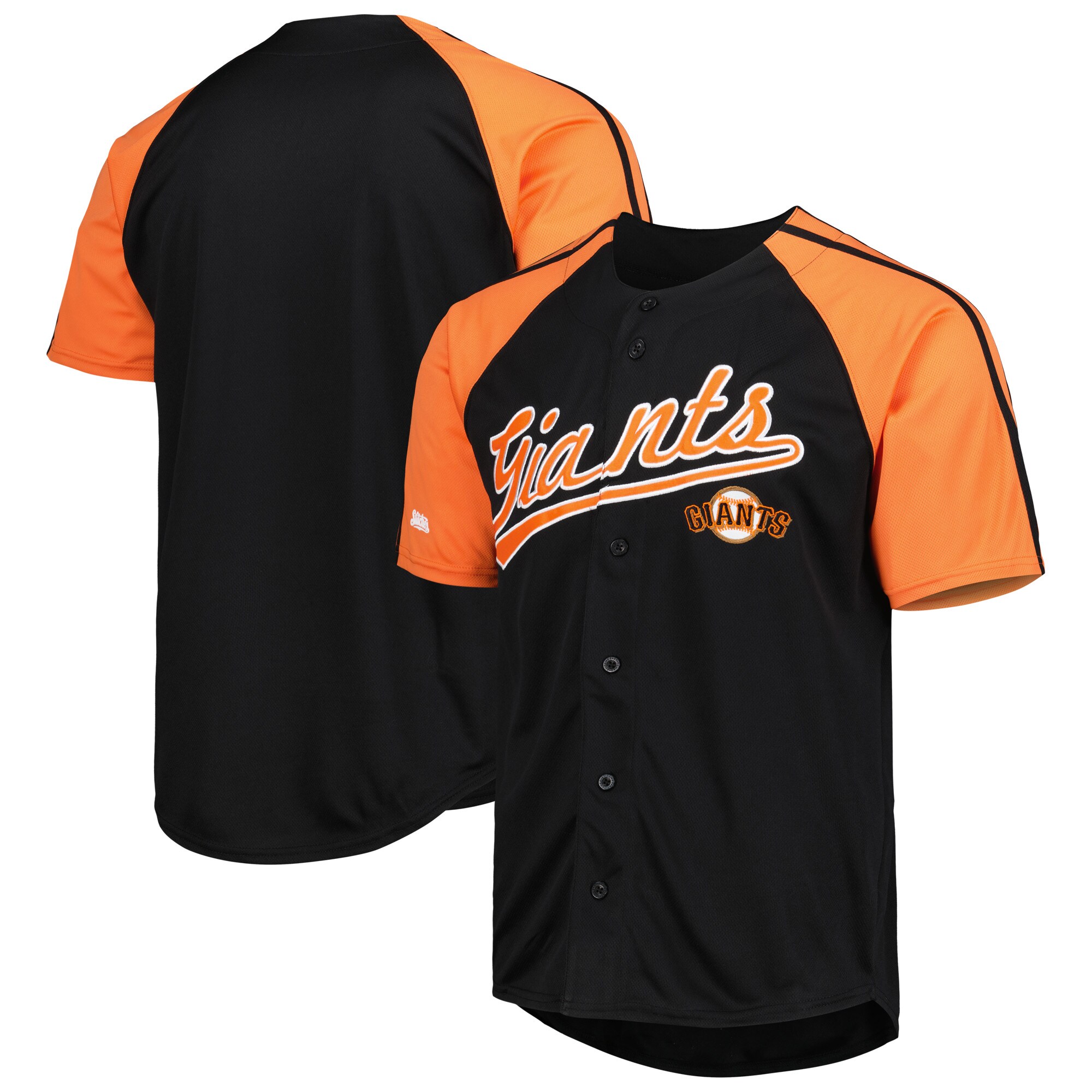 San Francisco Giants Stitches Button-down Raglan Fashion Baseball Jersey – Black