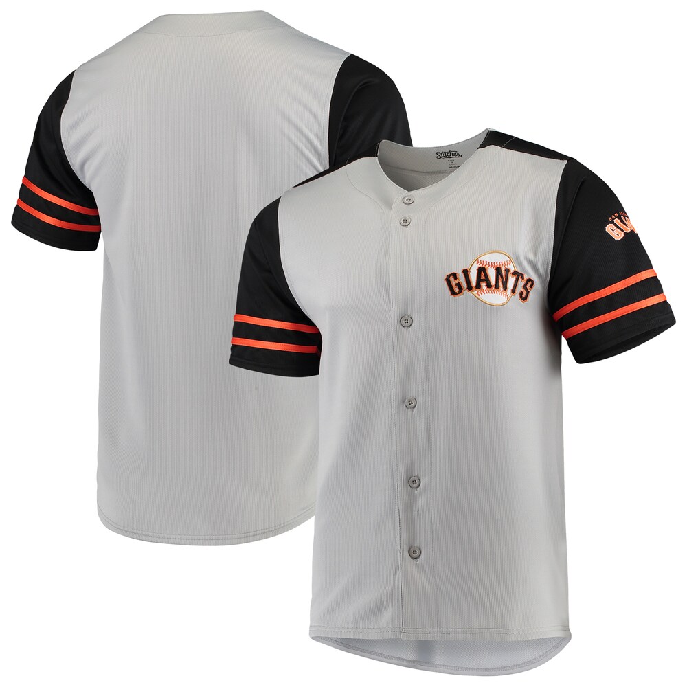 San Francisco Giants Stitches Button-up Baseball Jersey - Gray/black